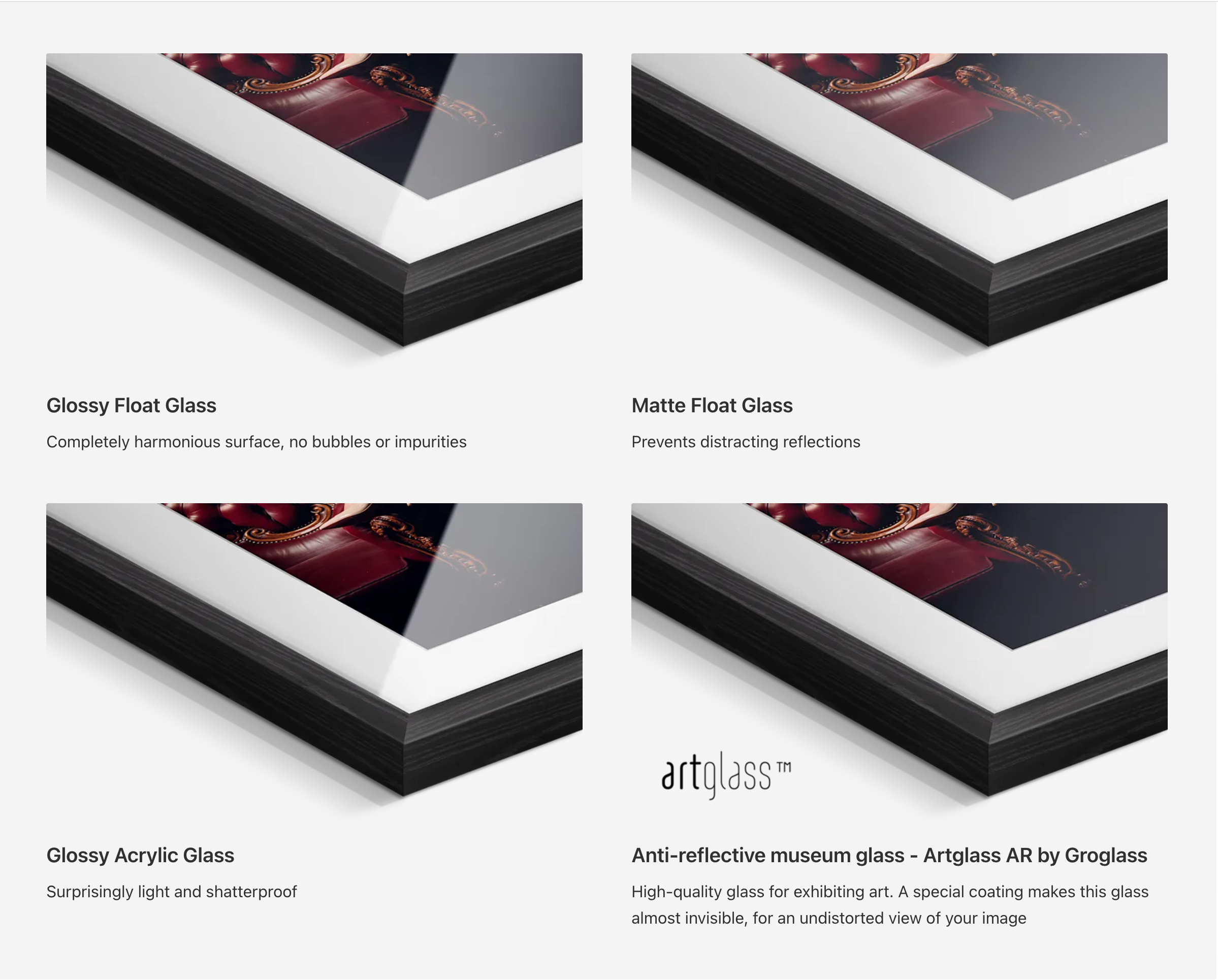 Glass Options for Framed Art