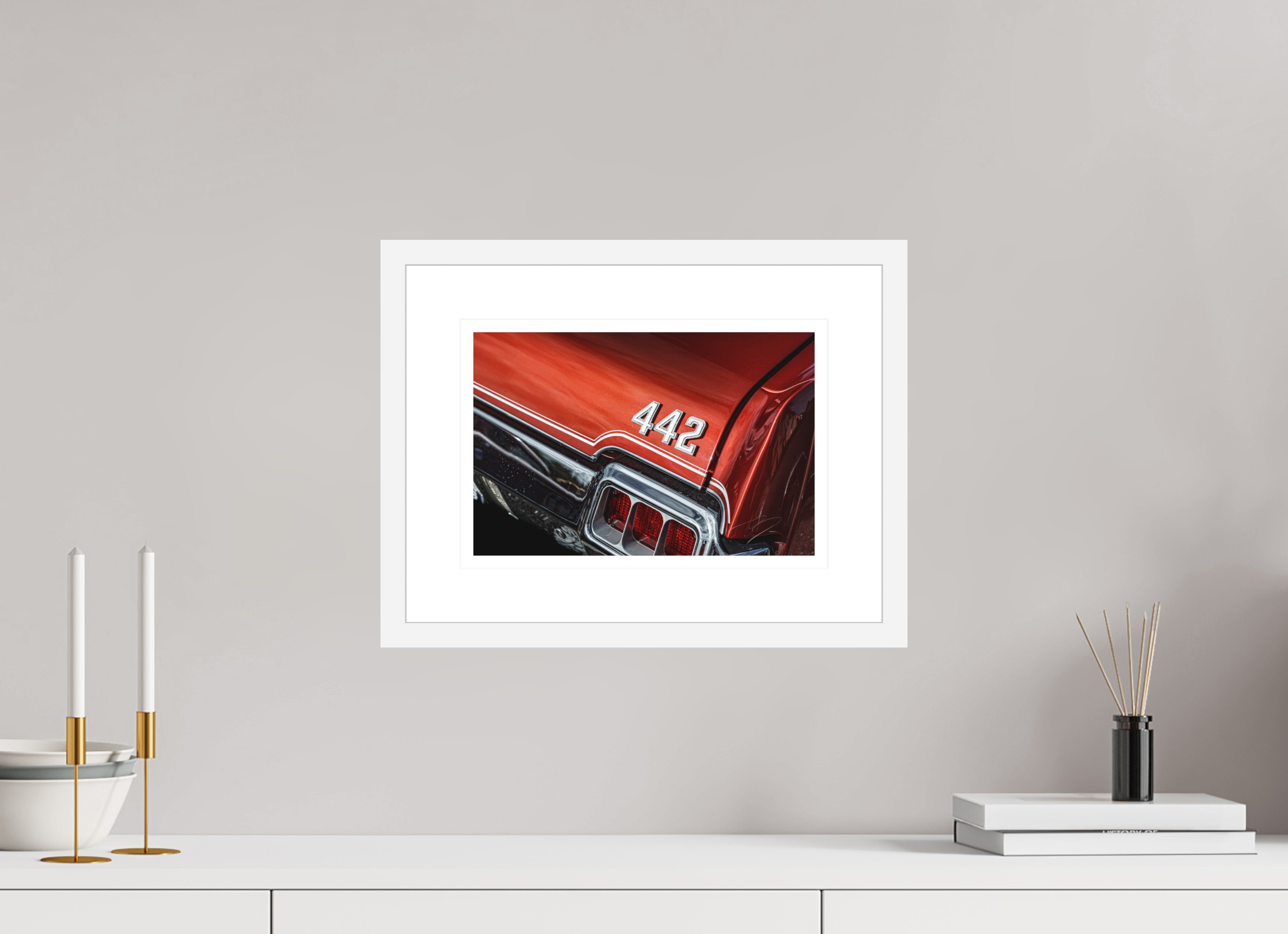 12 x 8″, FRAME - SOLID WOOD [FUJIFLEX] 1972 OLDSMOBILE 442, No.2