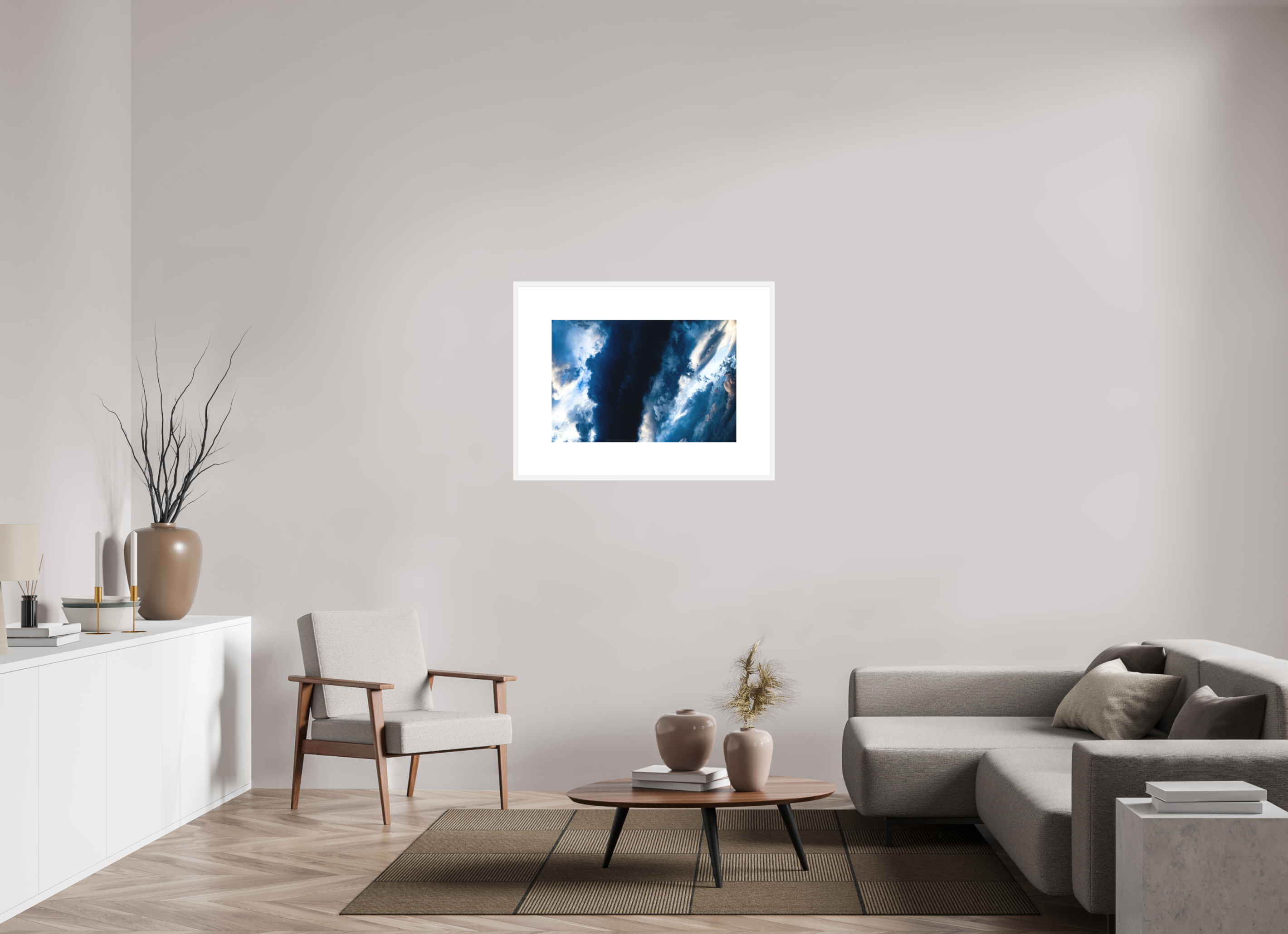 30 x 20″, FRAME SOLID WOOD [FUJIFLEX HIGH GLOSS MATTE FLOAT GLASS] PERILOUS SKY