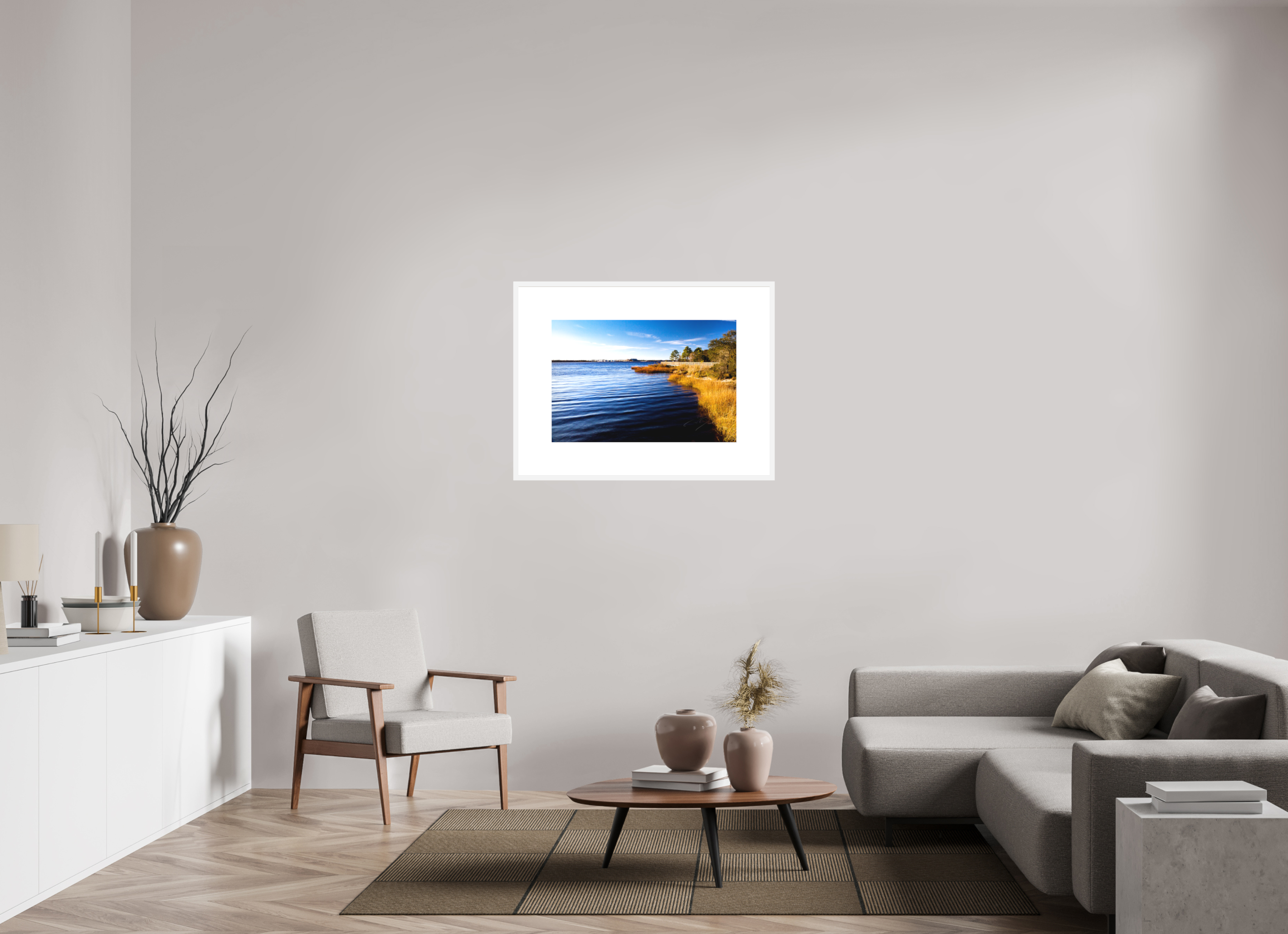 30 x 20″, FRAME SOLID WOOD [FUJI CRYSTAL DP II MATTE FLOAT GLASS] ST. JOHN'S RIVER