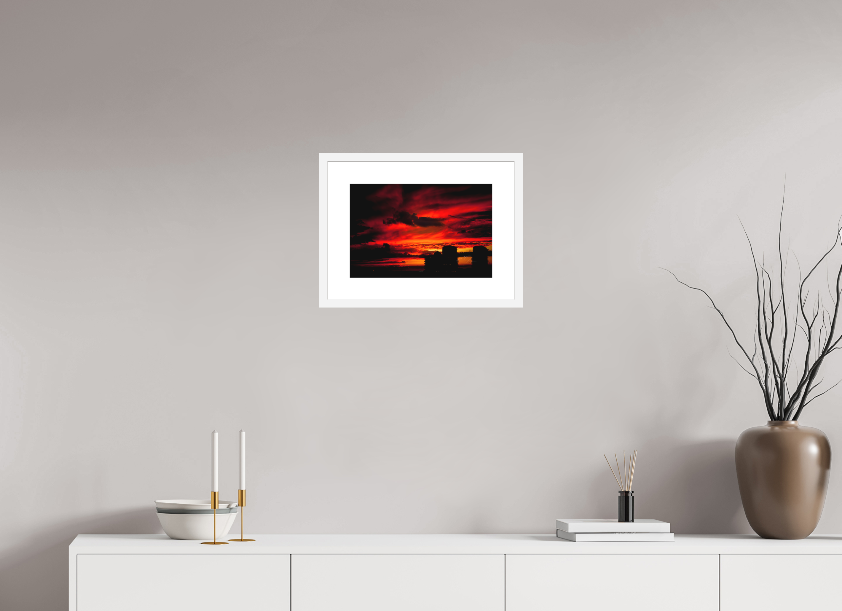 15 x 10″, FRAME - SOLID WOOD [FUJIFLEX] RED SKY