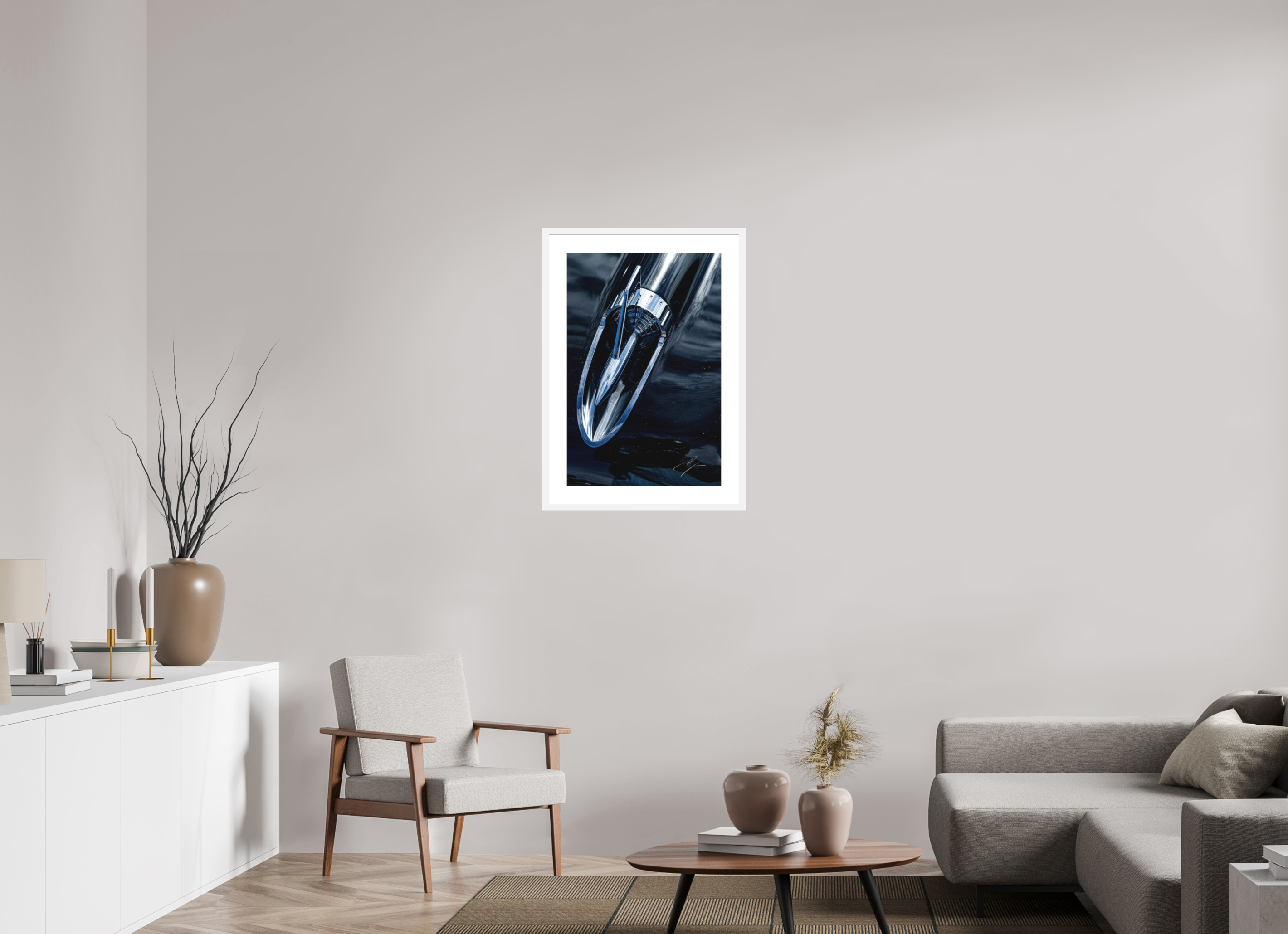 20 x 30″, FRAME - SOLID WOOD [FUJIFLEX] 1957 CHEVY BEL AIR, No.8