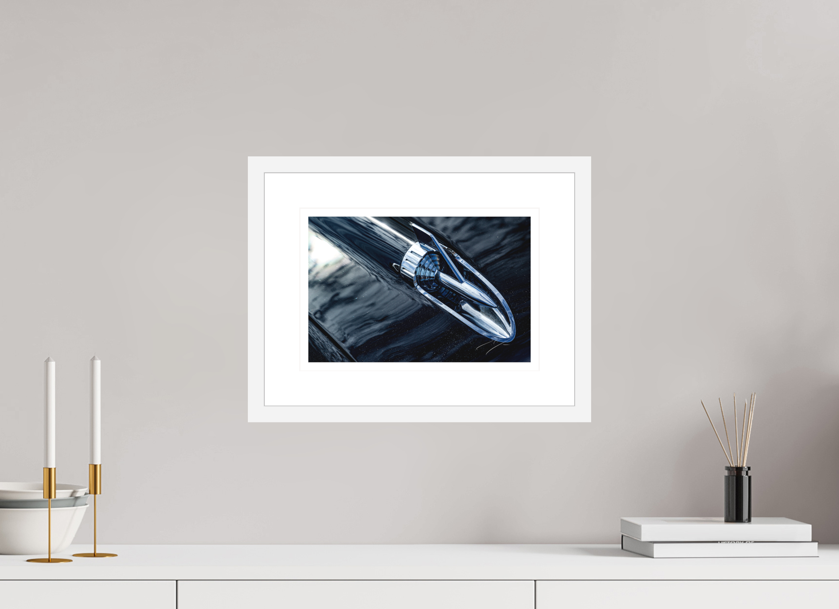 12 x 8″, FRAME - SOLID WOOD [FUJIFLEX] 1957 CHEVY BEL AIR, No.6