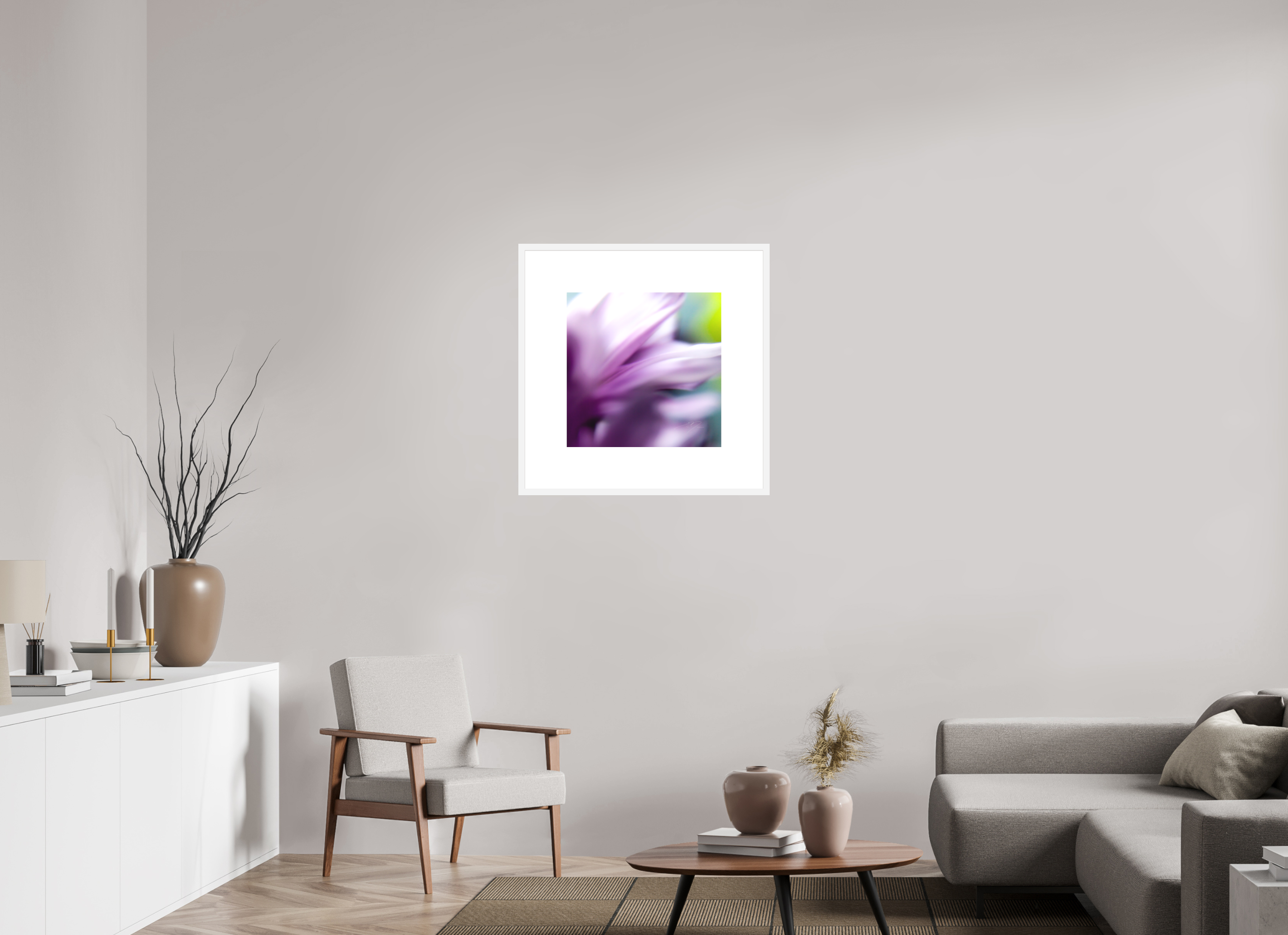 20 x 20″, FRAME SOLID WOOD [FUJIFLEX HIGH GLOSS MATTE FLOAT GLASS] FLEETING