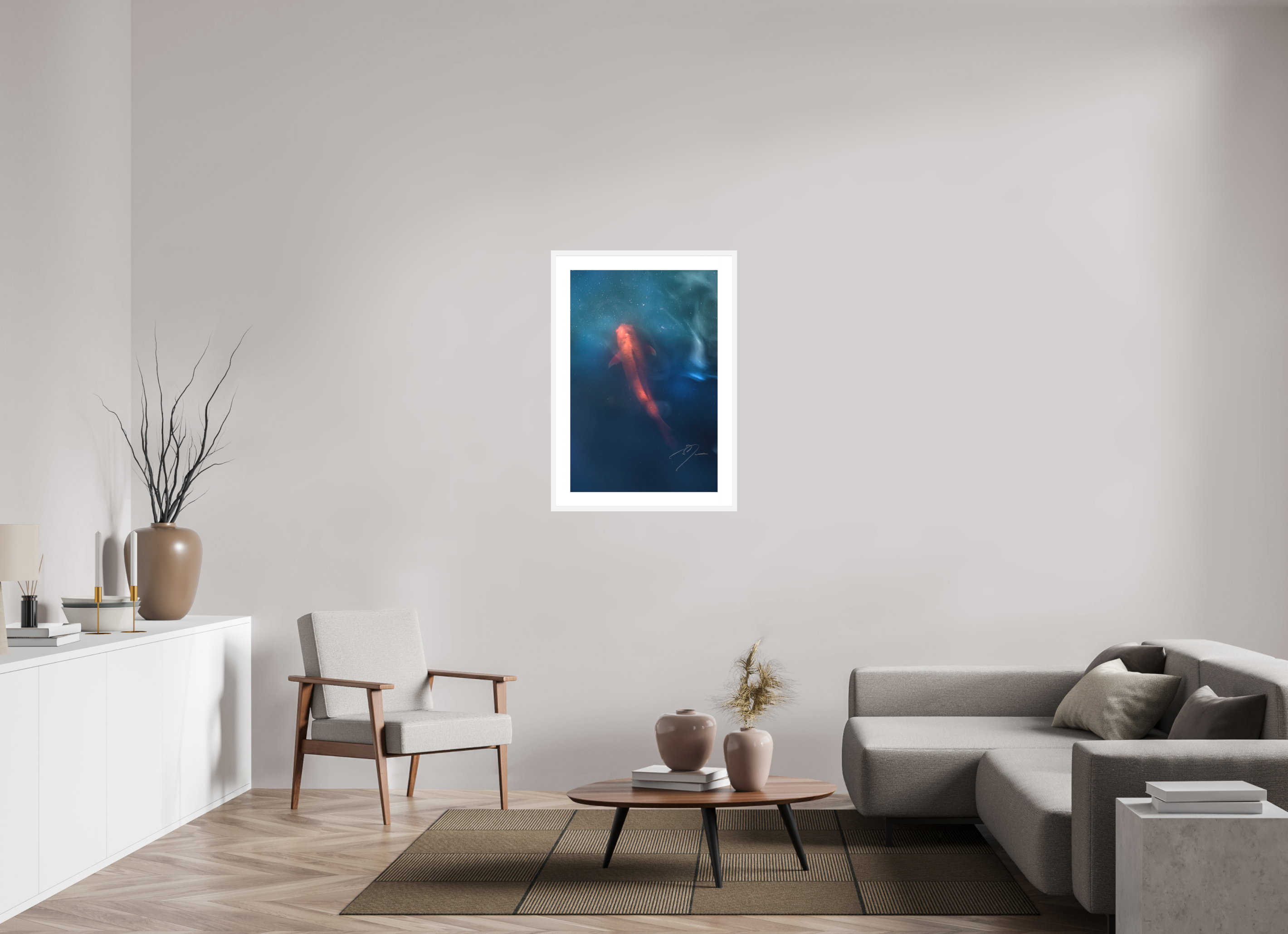 24 x 36″, FRAME - SOLID WOOD [FUJIFLEX] KOI