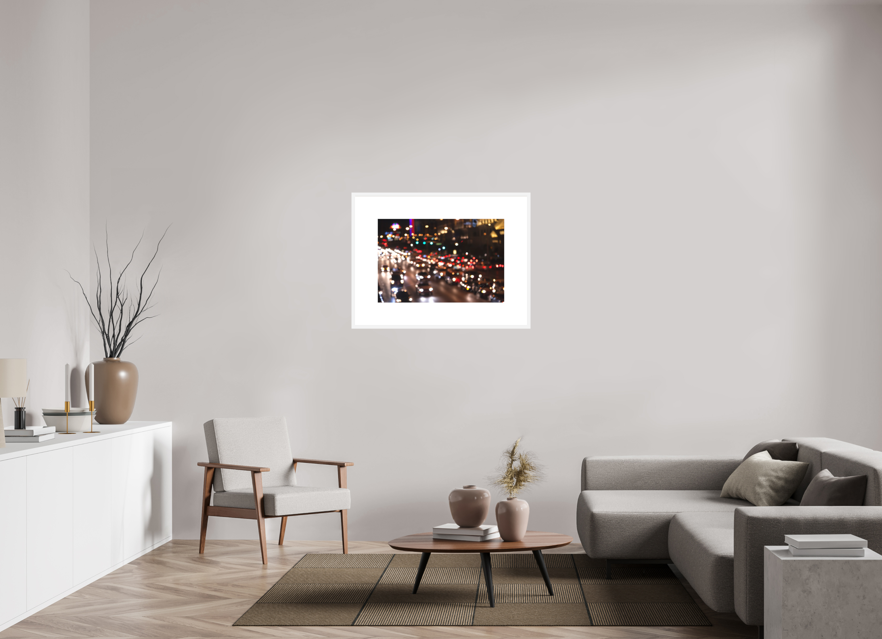 30 x 20″, FRAME SOLID WOOD [FUJI CRYSTAL DP II MATTE FLOAT GLASS] BEAUTIFUL CONGESTION