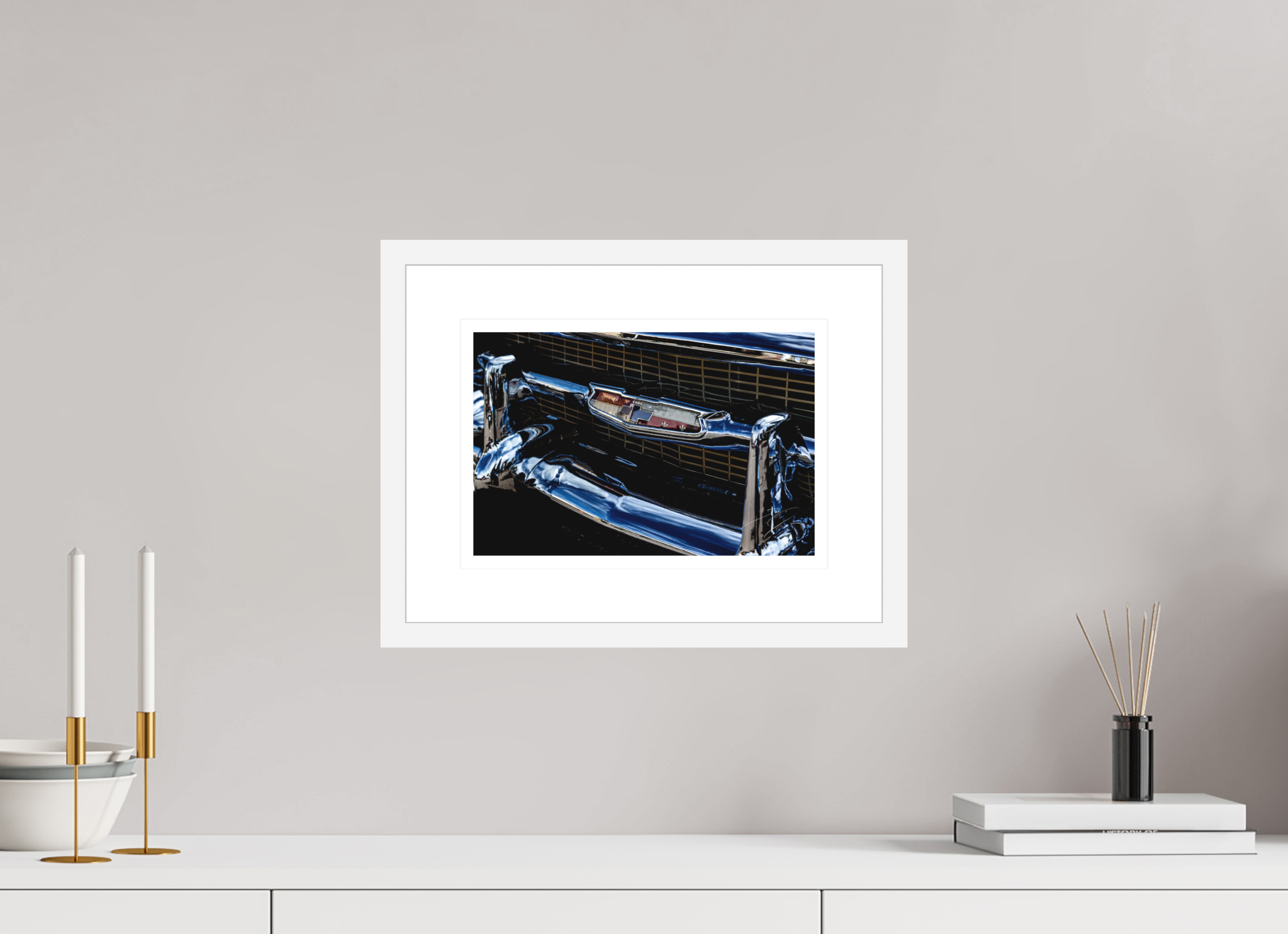 12 x 8″, FRAME - SOLID WOOD [FUJIFLEX] 1957 CHEVY BEL AIR, No.2