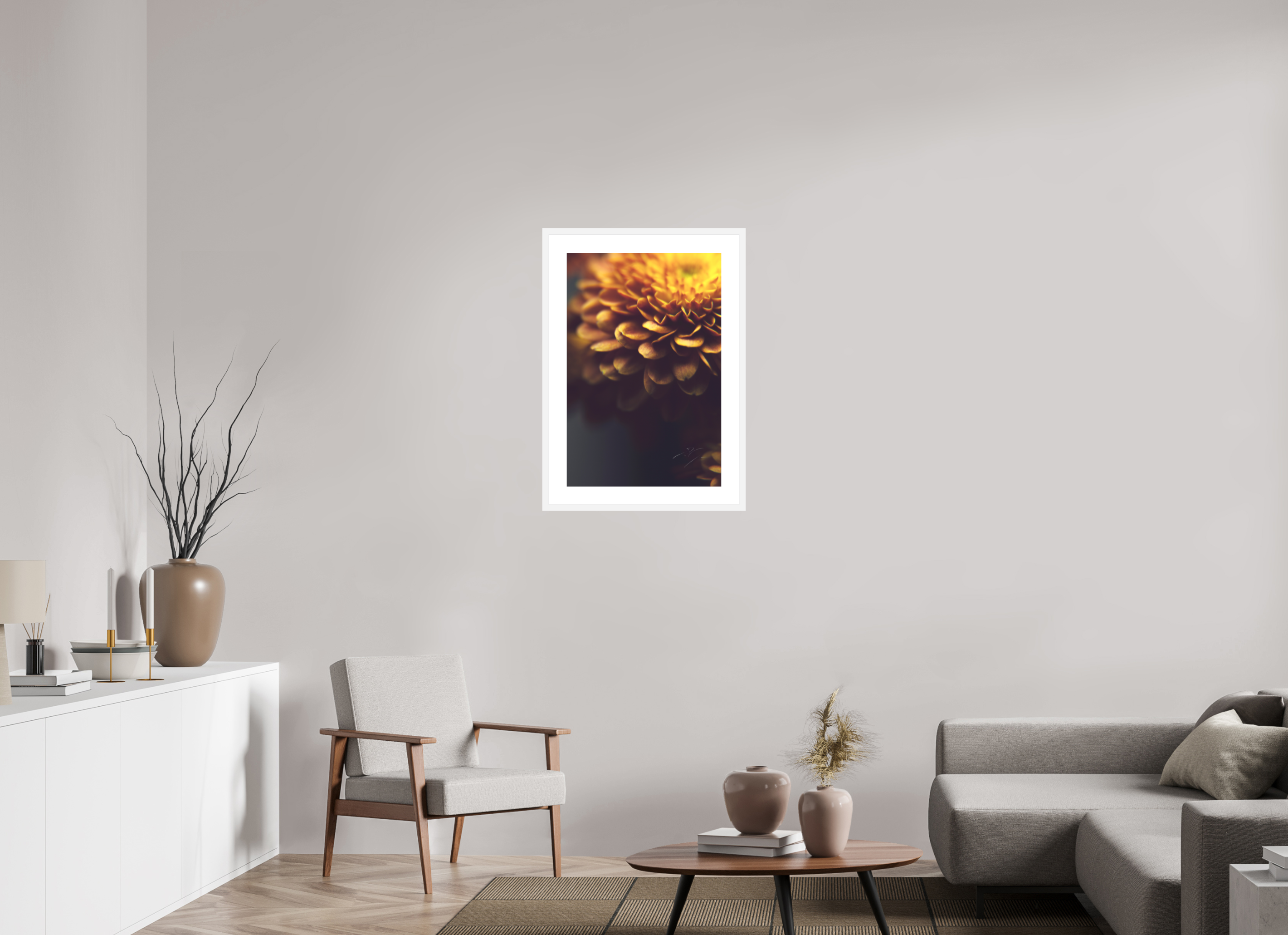 20 x 30″, FRAME - SOLID WOOD [FUJIFLEX] RUSTIC PETALS