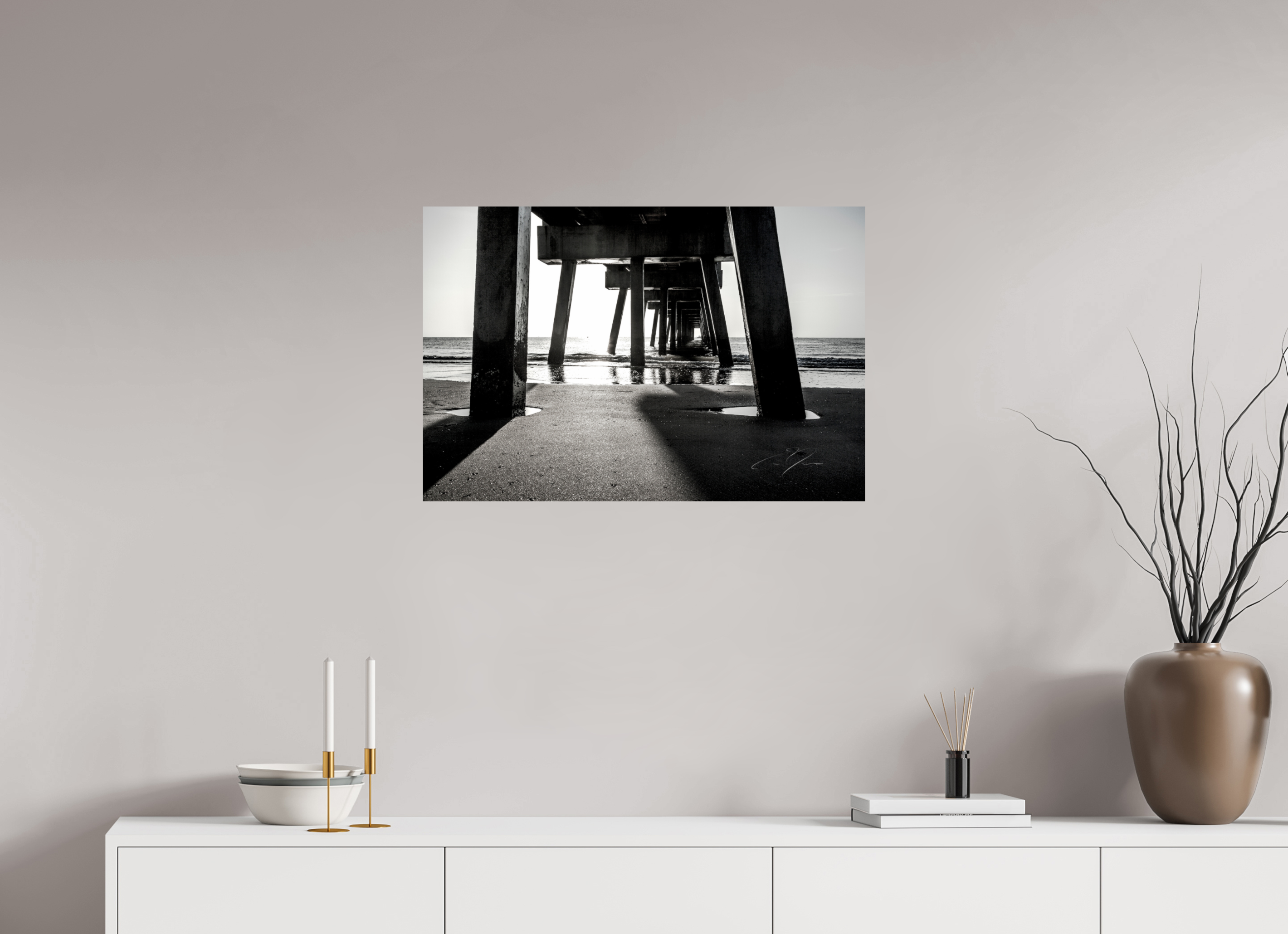 30 x 20″, PRINT ONLY [FUJI CRYSTAL DP II] BENEATH THE PIER