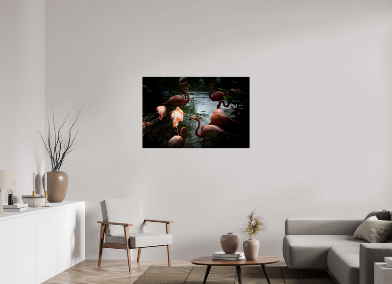 45 x 30″, PHOTO PRINT - FUJIFLEX HIGH GLOSS FLAMINGOS