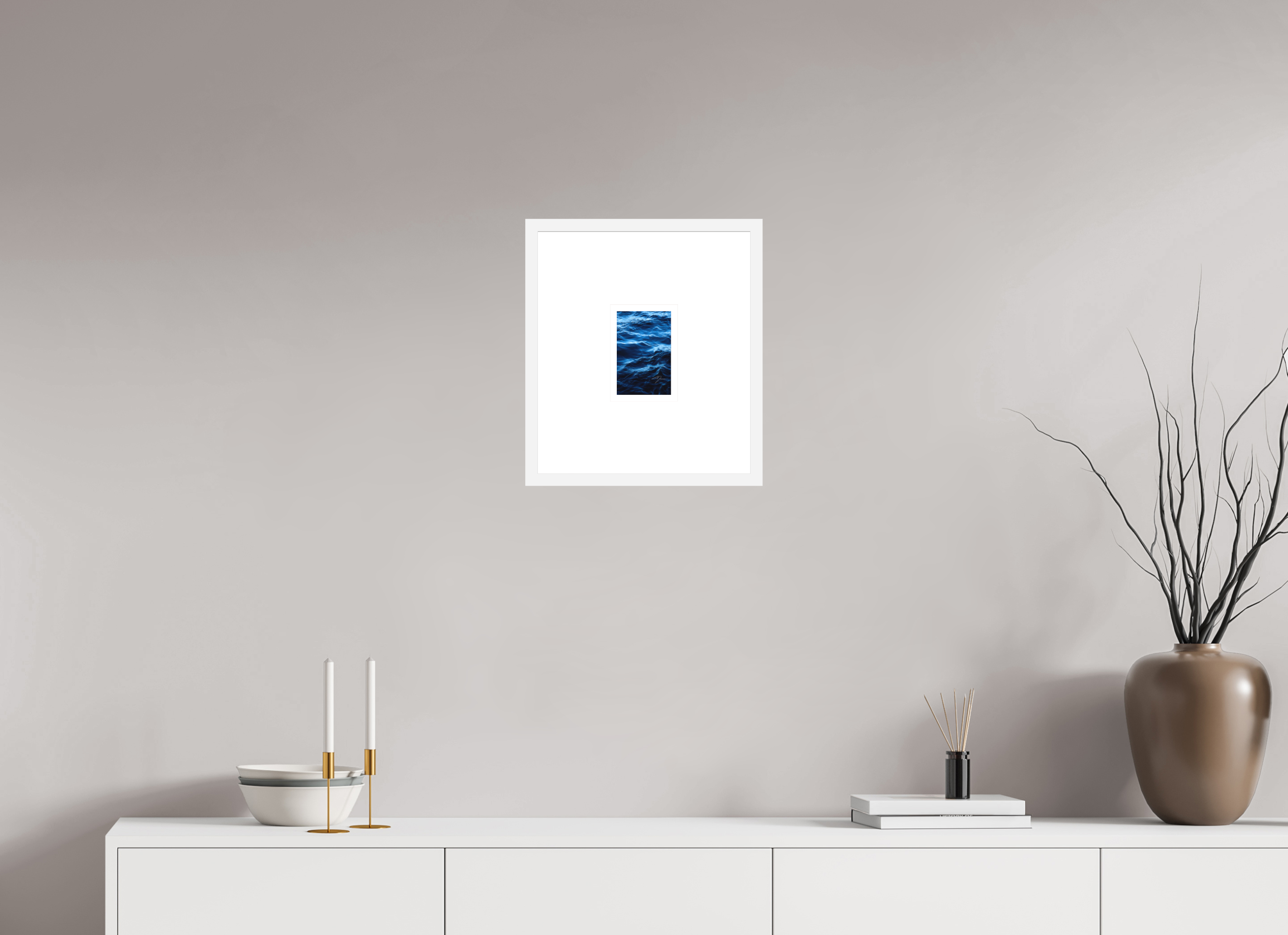 4 x 6″, FRAME SOLID WOOD [FUJI CRYSTAL DP II MATTE FLOAT GLASS] WATER, No.13