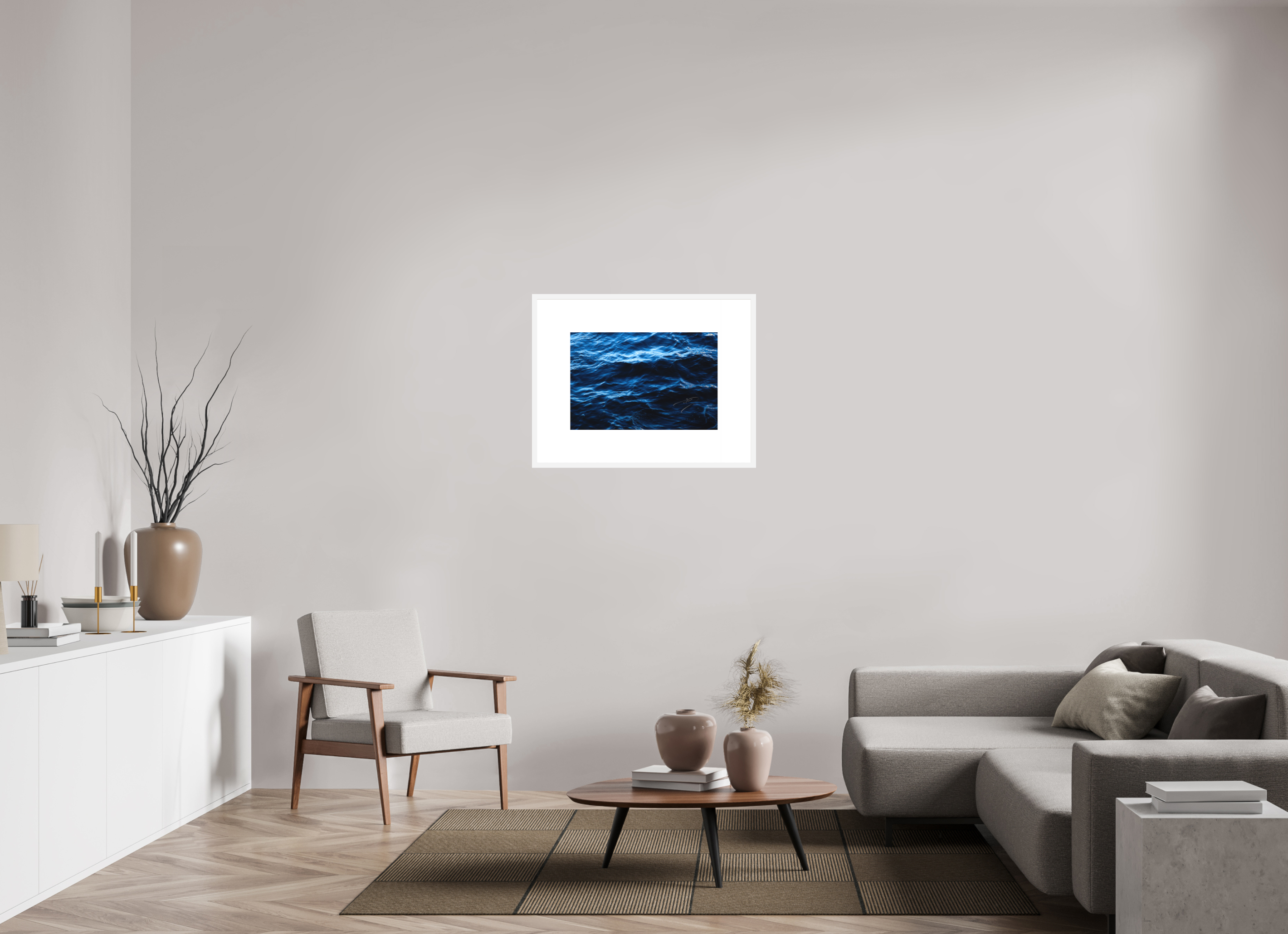 24 x 16″, FRAME SOLID WOOD [FUJIFLEX HIGH GLOSS MATTE FLOAT GLASS] WATER, No.3