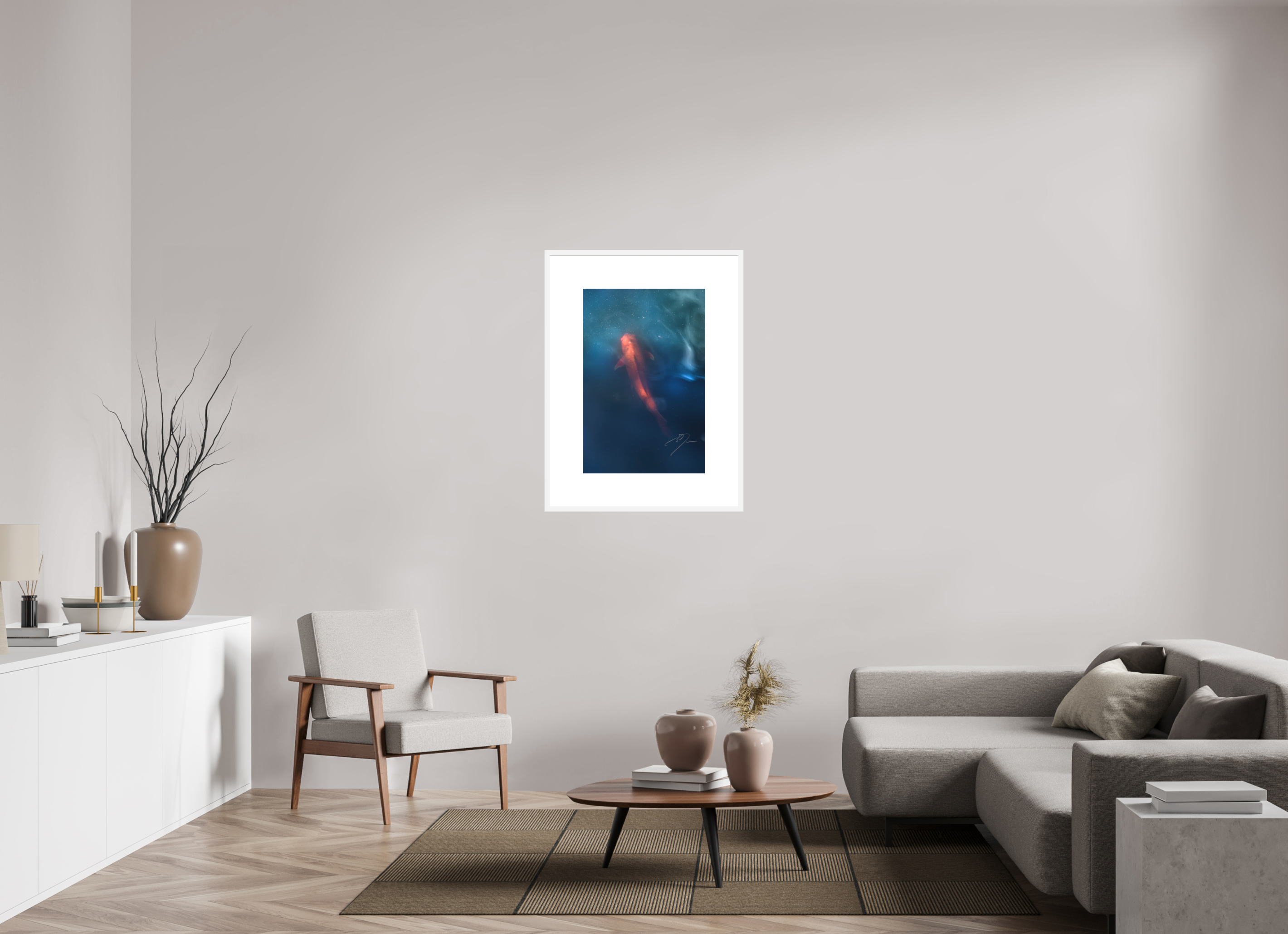 20 x 30″, FRAME SOLID WOOD [FUJIFLEX HIGH GLOSS] KOI