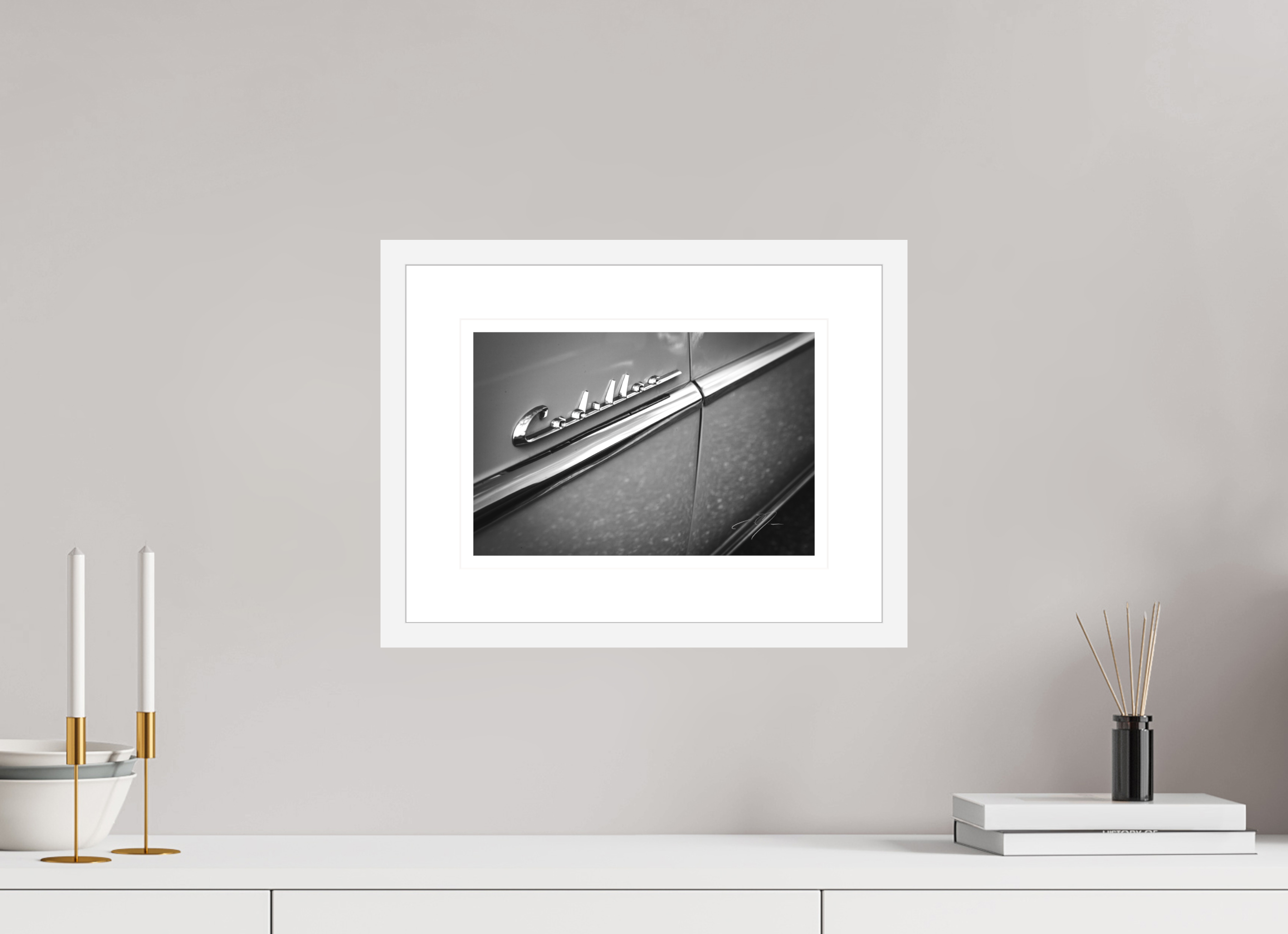 12 x 8″, FRAME - SOLID WOOD [FUJIFLEX] 1955 CADILLAC