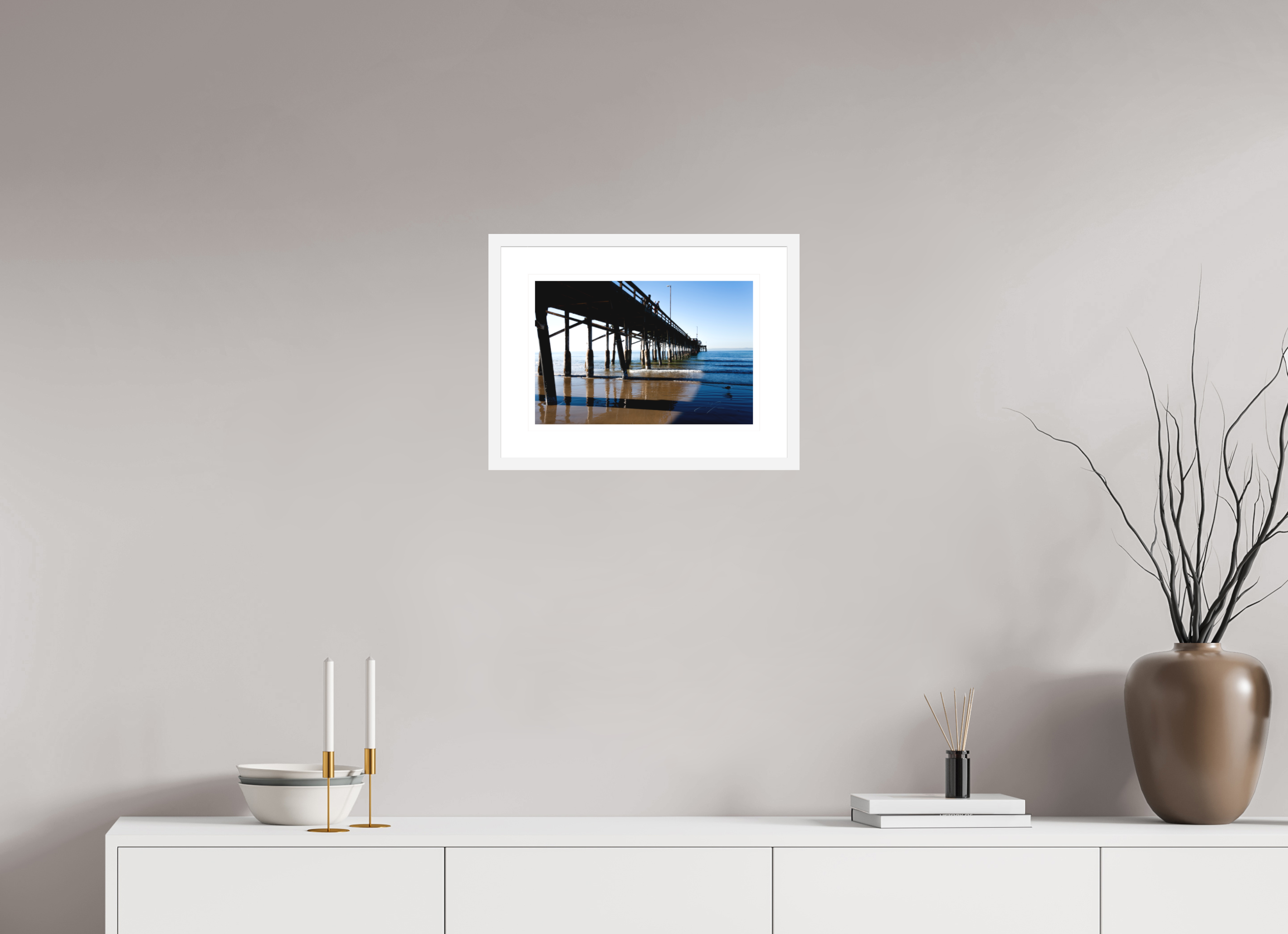 15 x 10″, FRAME - SOLID WOOD [FUJIFLEX] ALONG THE PIER