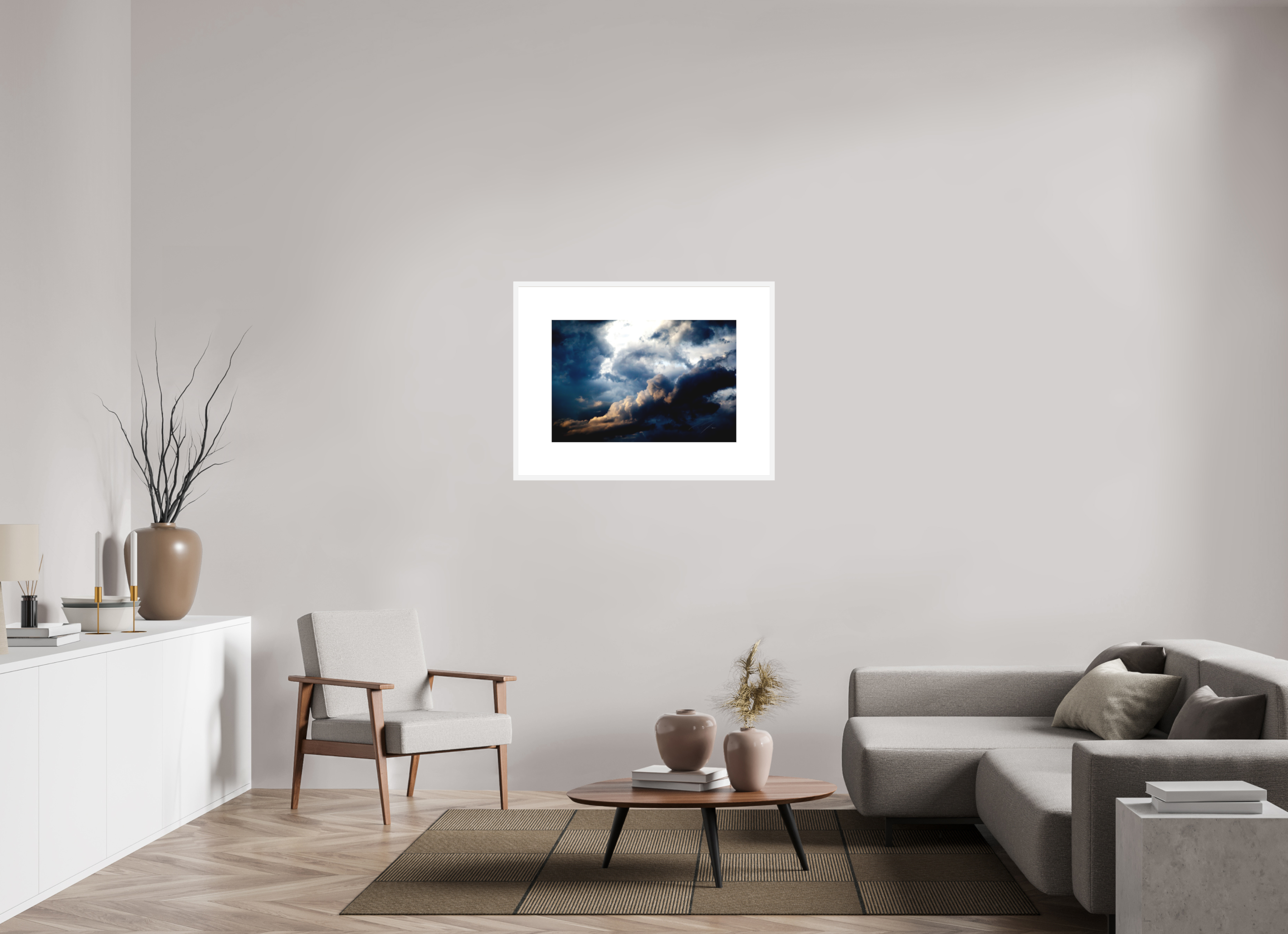 30 x 20″, FRAME SOLID WOOD [FUJI CRYSTAL DP II MATTE FLOAT GLASS] FINDING BEAUTY IN THE STORM