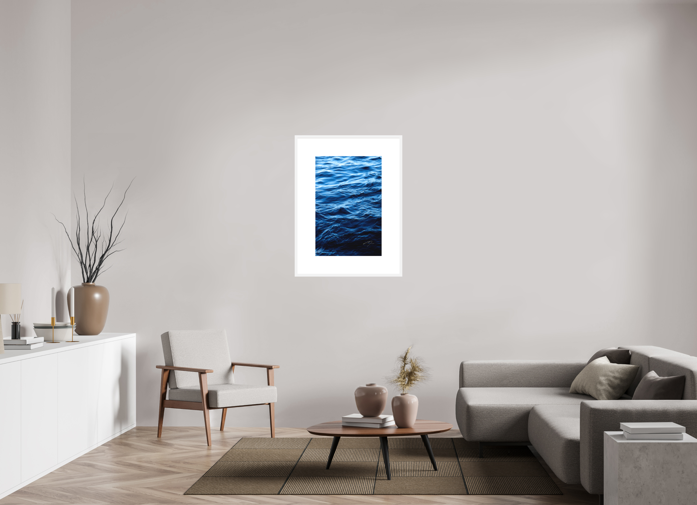20 x 30″, FRAME SOLID WOOD [FUJIFLEX HIGH GLOSS MATTE FLOAT GLASS] WATER, No.8