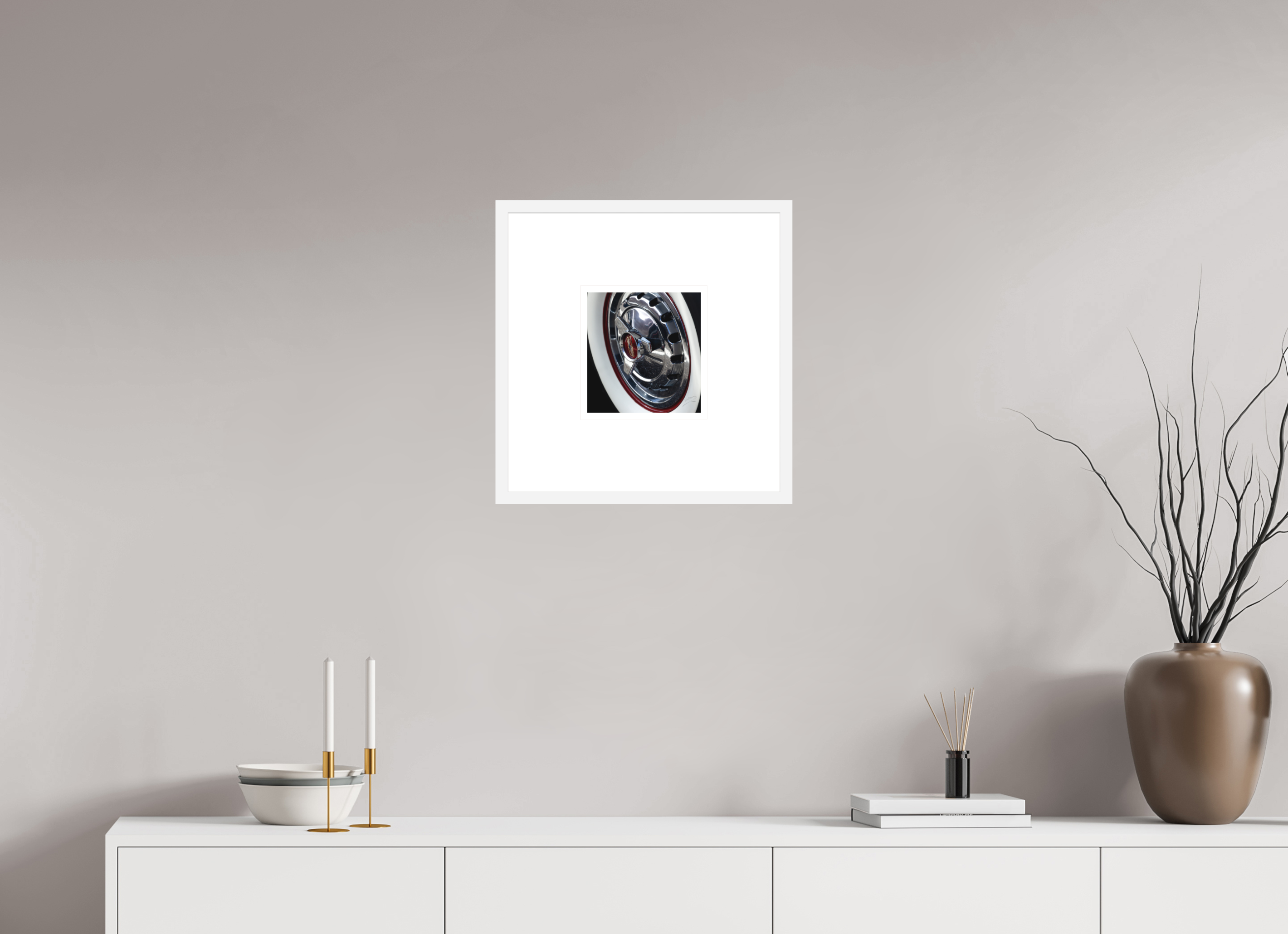8 x 8.5″, FRAME SOLID WOOD [FUJIFLEX HIGH GLOSS MATTE FLOAT GLASS] 1957 CHEVY BEL AIR, No.9