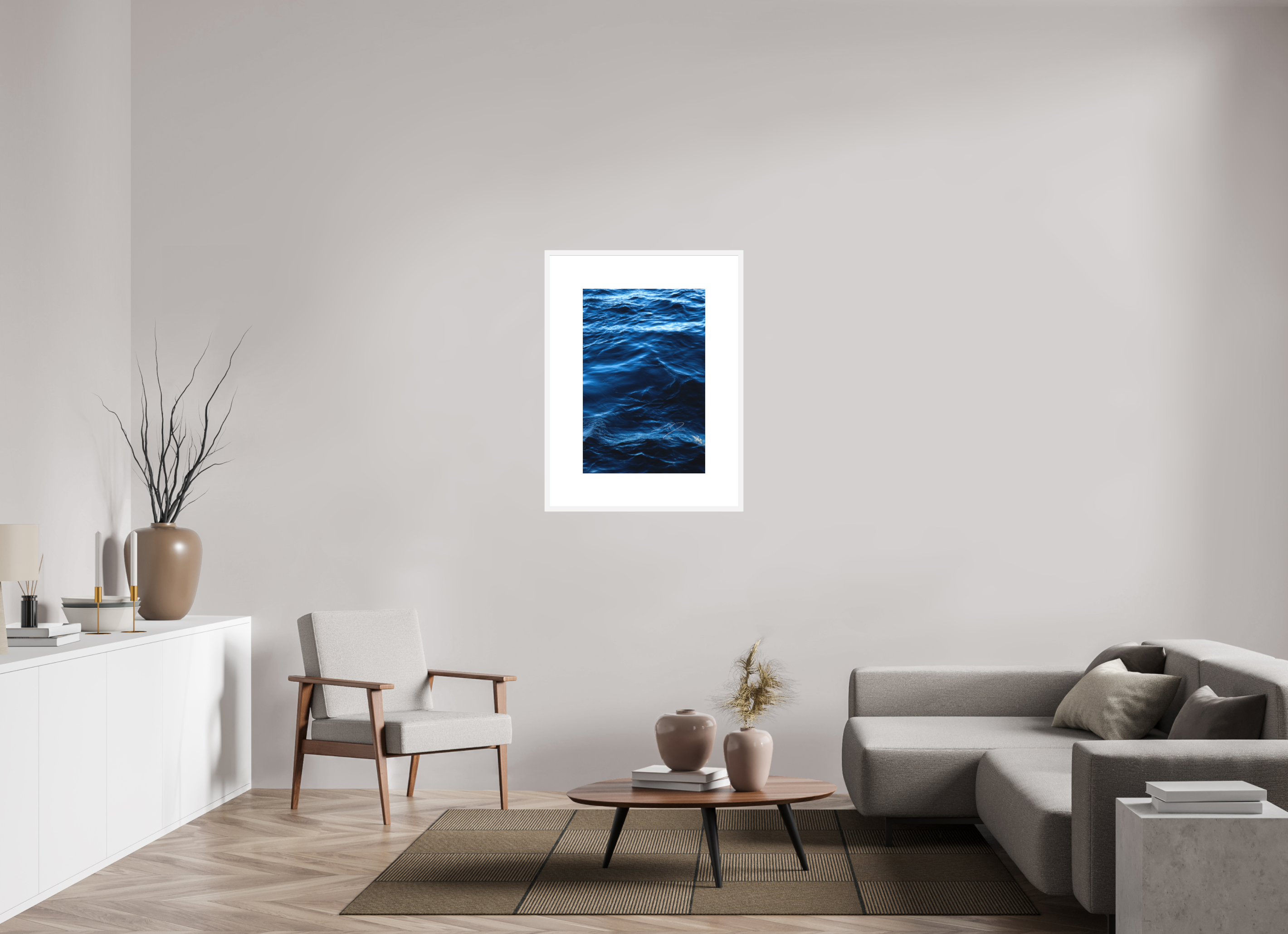 20 x 30″, FRAME SOLID WOOD [FUJIFLEX HIGH GLOSS MATTE FLOAT GLASS] WATER, No.12
