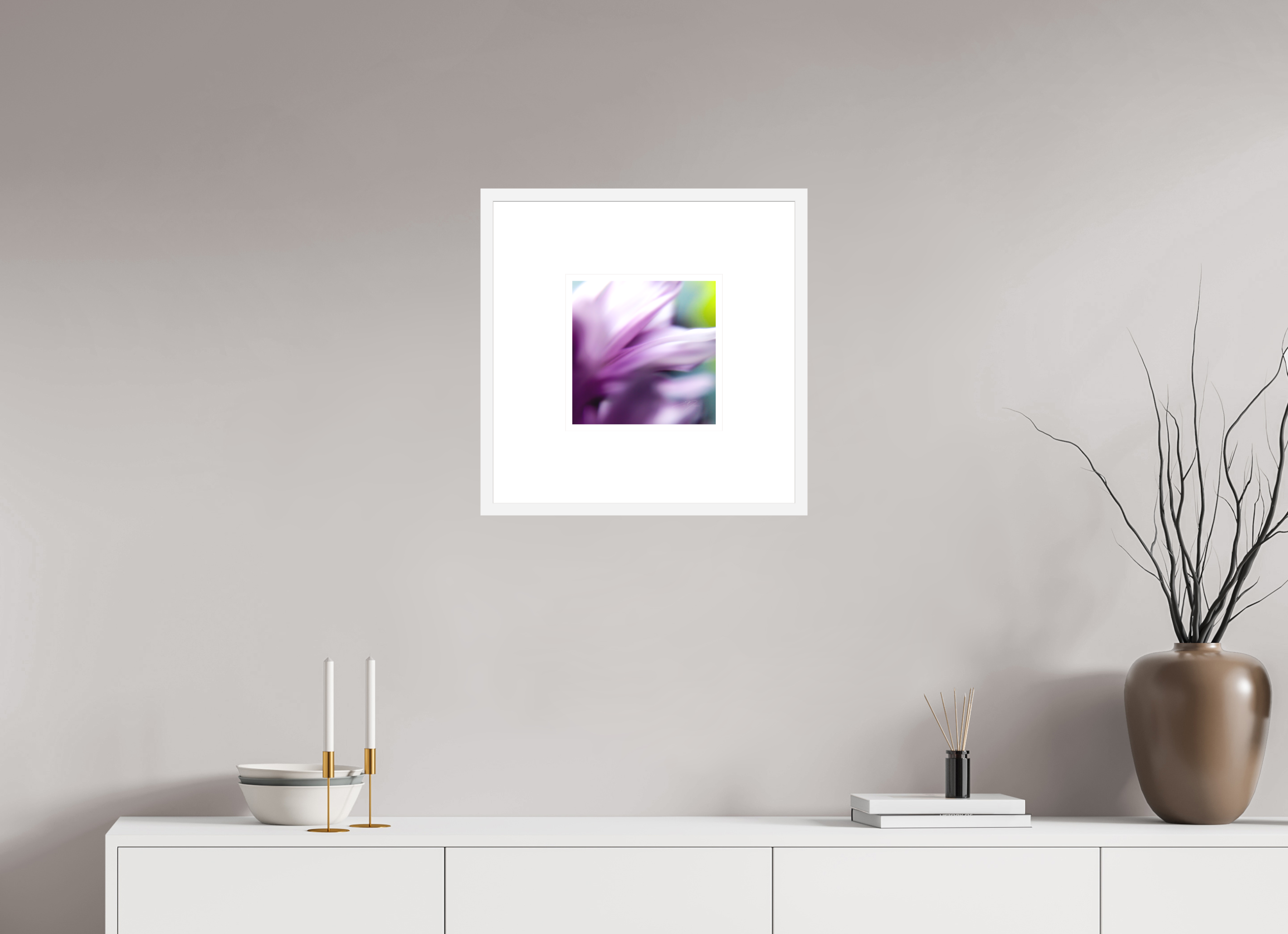 10 x 10″, FRAME SOLID WOOD [FUJIFLEX HIGH GLOSS MATTE FLOAT GLASS] FLEETING