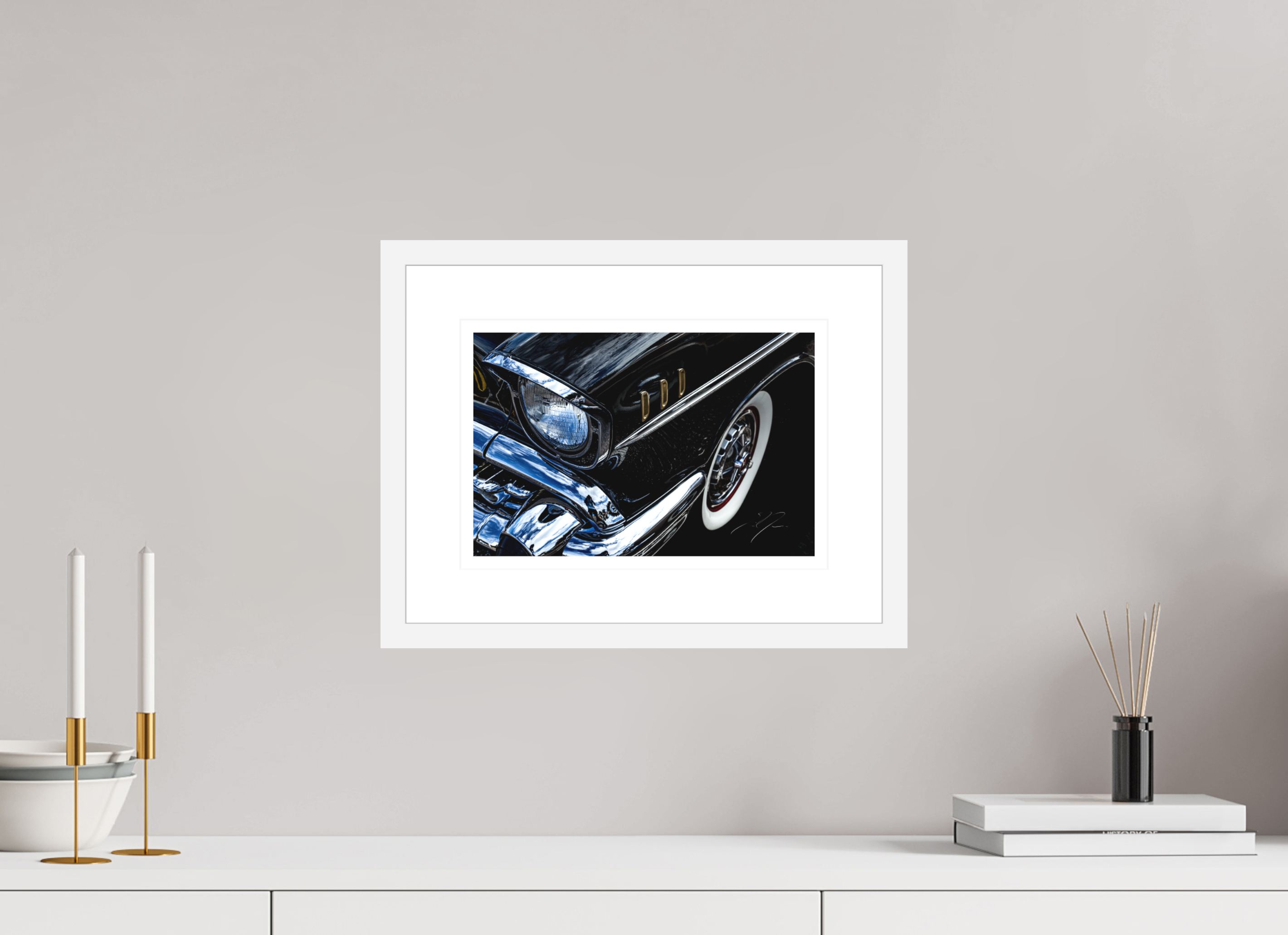 12 x 8″, FRAME - SOLID WOOD [FUJIFLEX] 1957 CHEVY BEL AIR, No.4