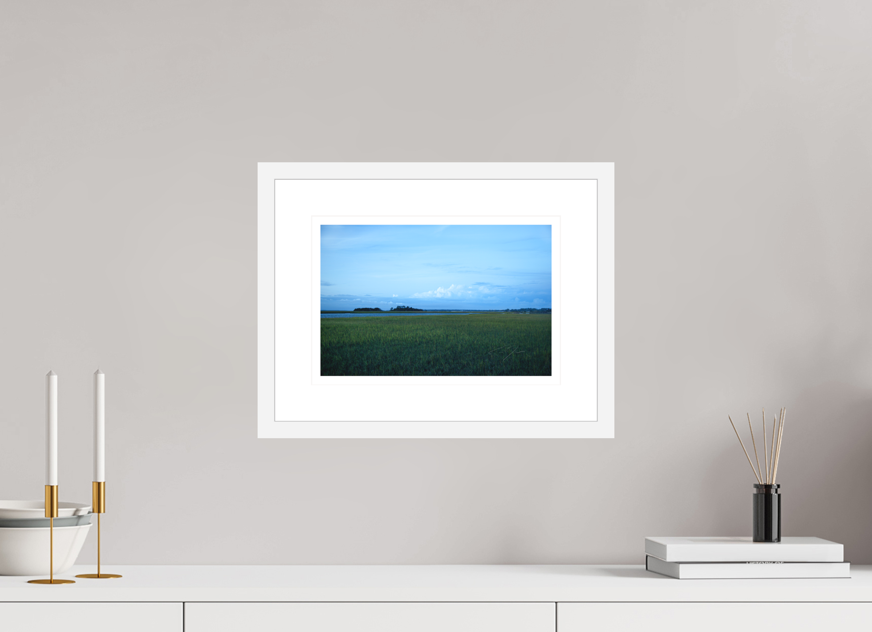 12 x 8″, FRAME - SOLID WOOD [FUJIFLEX] GREEN PASTURE