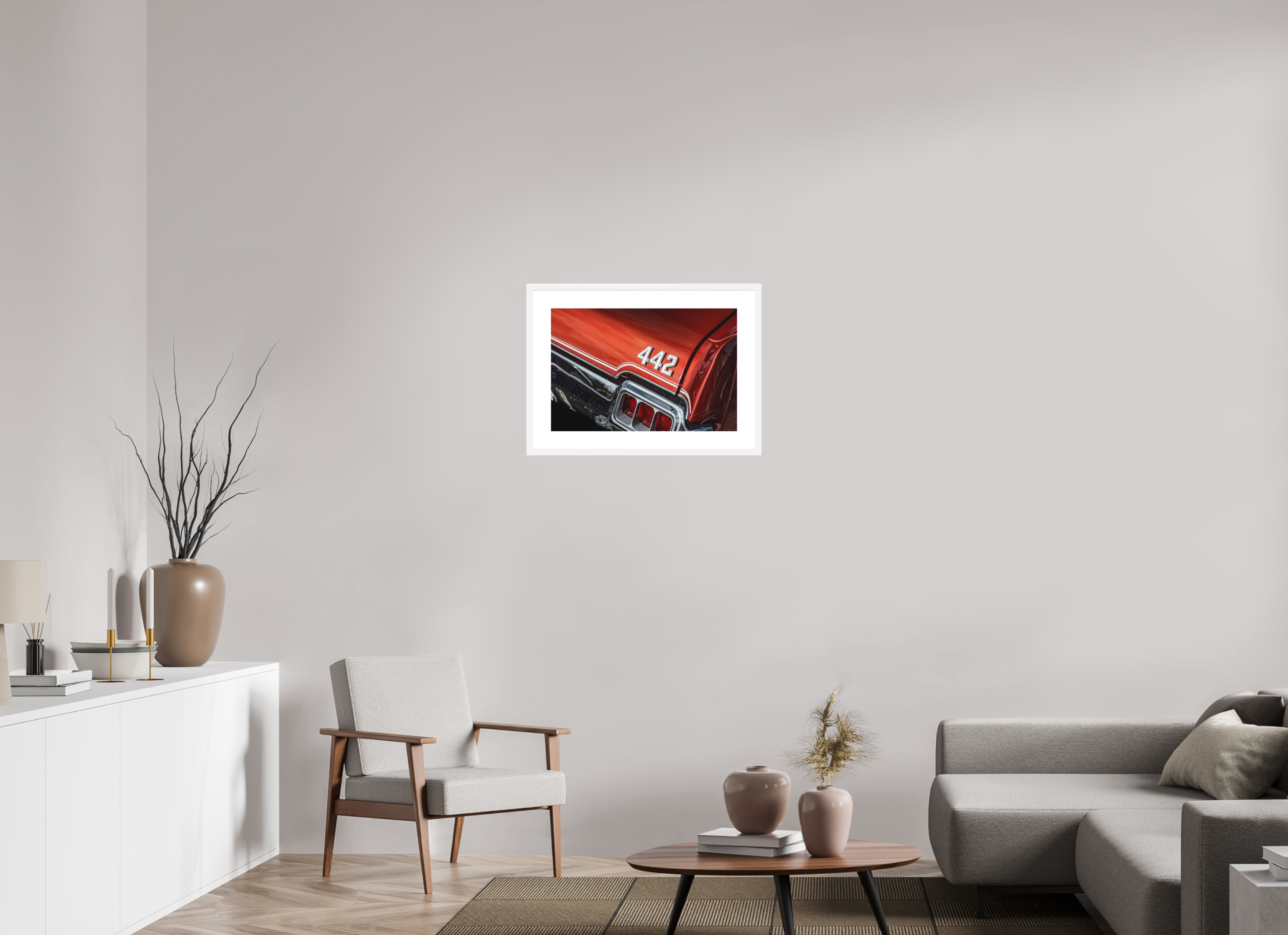 24 x 16″, FRAME - SOLID WOOD [FUJIFLEX] 1972 OLDSMOBILE 442, No.2