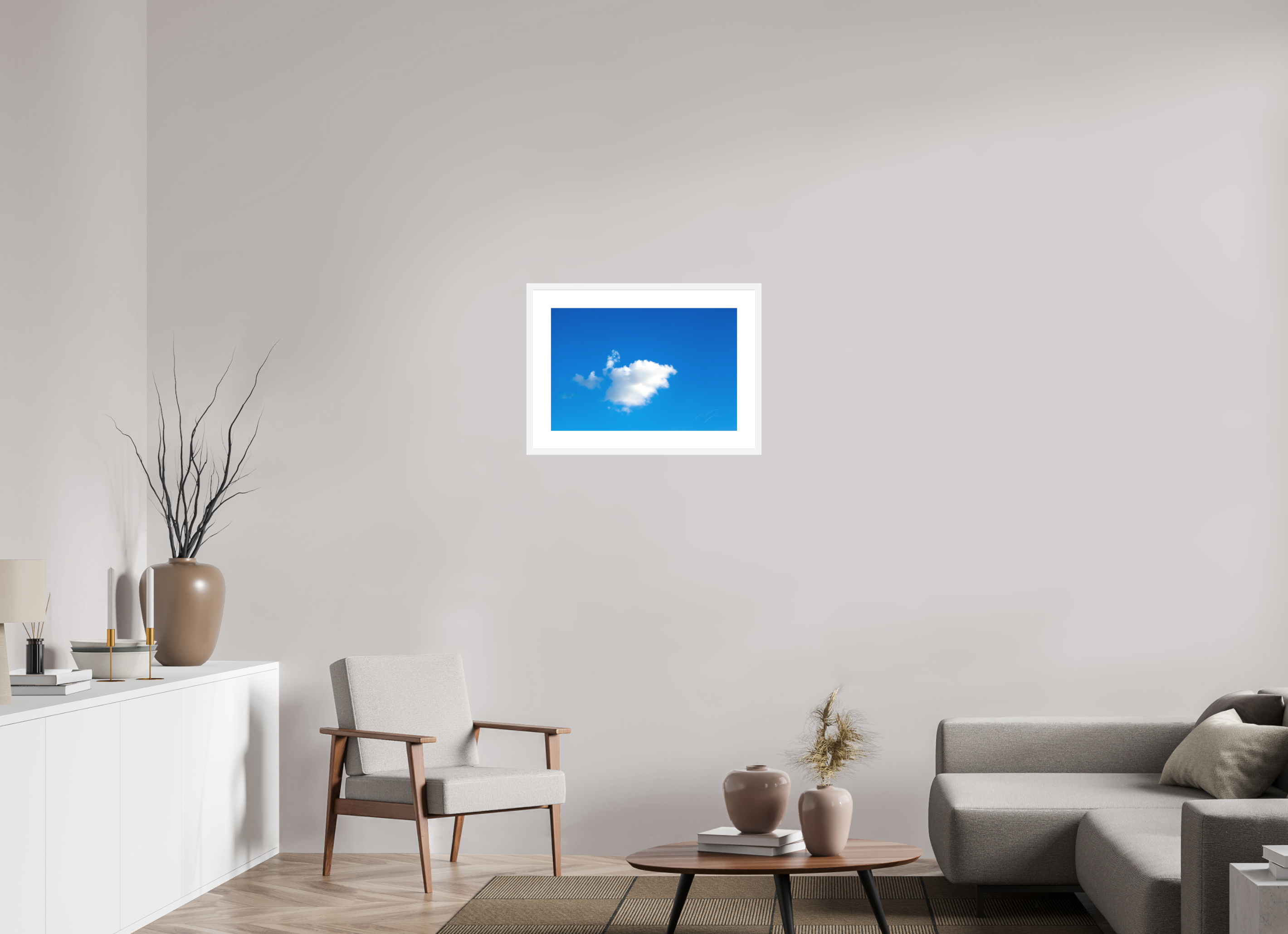 24 x 16″, FRAME - SOLID WOOD [FUJIFLEX] A SINGLE CLOUD