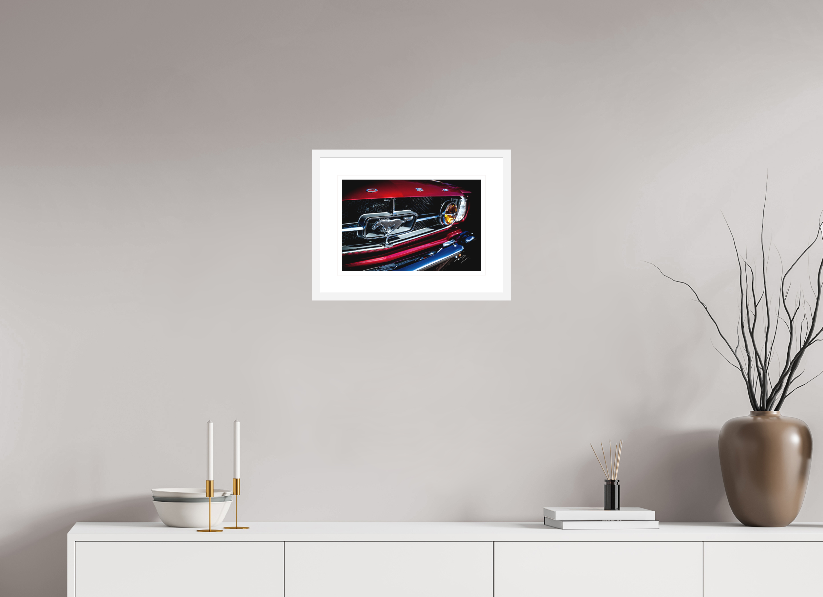 15 x 10″, FRAME - SOLID WOOD [FUJIFLEX] 1964.5 FORD MUSTANG