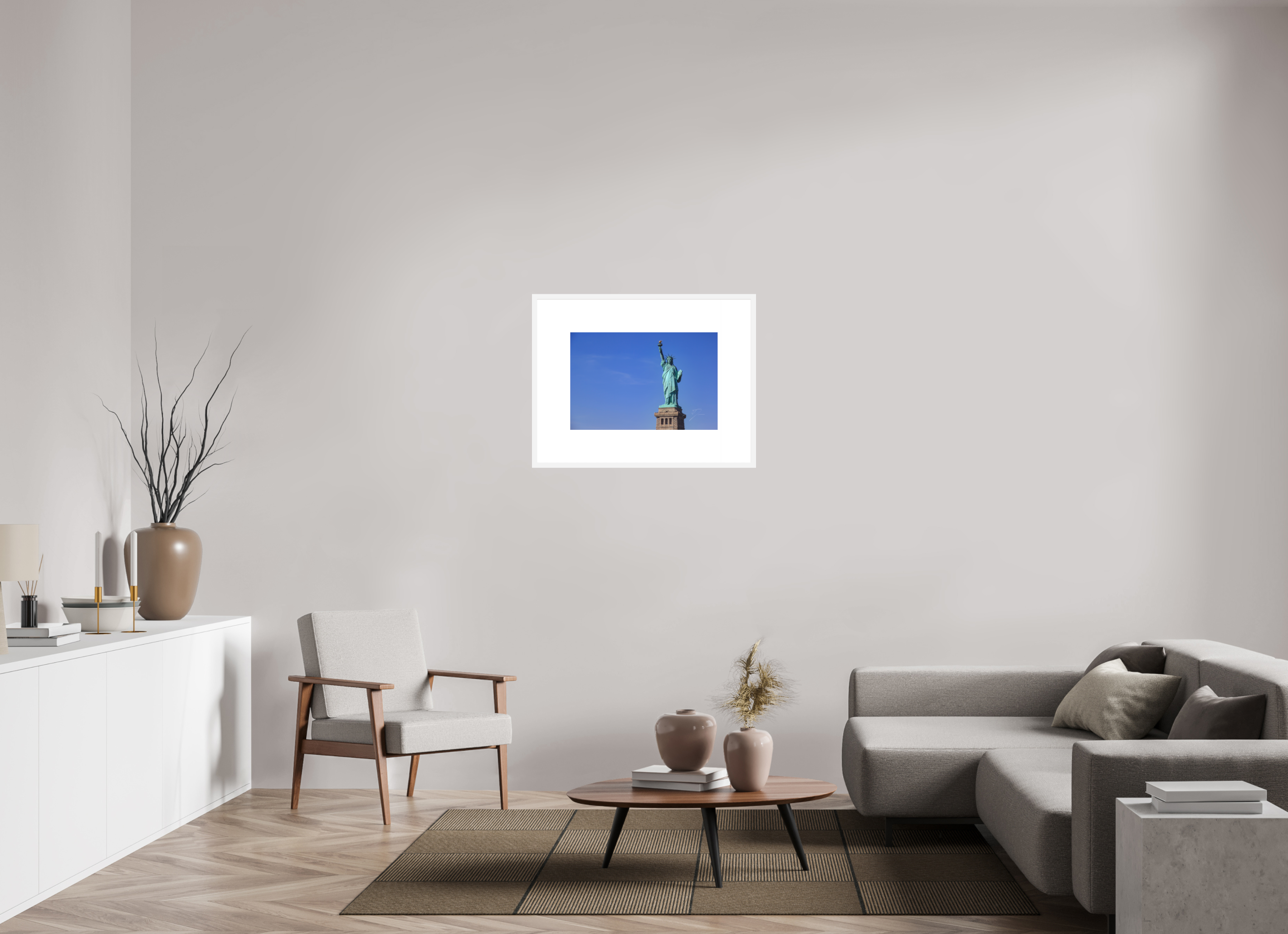 24 x 16″, FRAME SOLID WOOD [FUJI CRYSTAL DP II MATTE FLOAT GLASS] THE STATUE OF LIBERTY