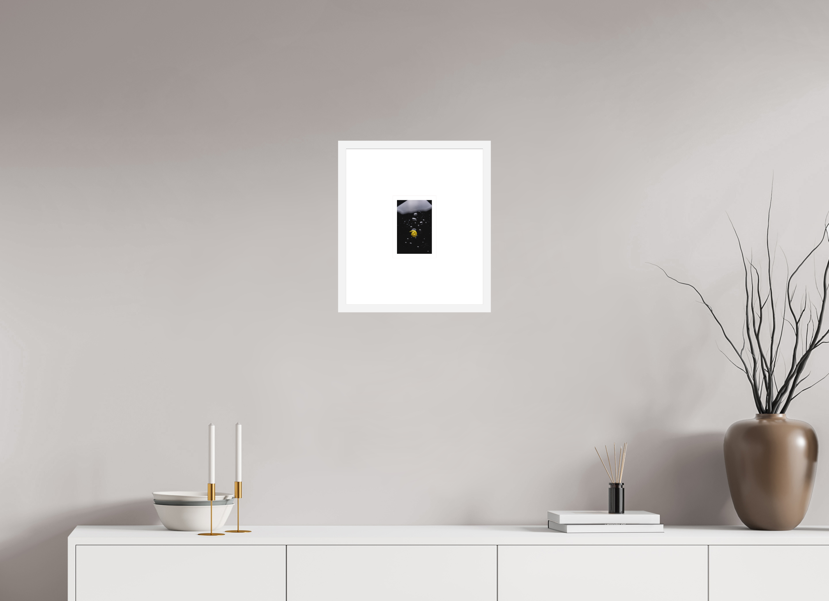 4 x 6″, FRAME SOLID WOOD [FUJIFLEX HIGH GLOSS MATTE FLOAT GLASS] YELLOW
