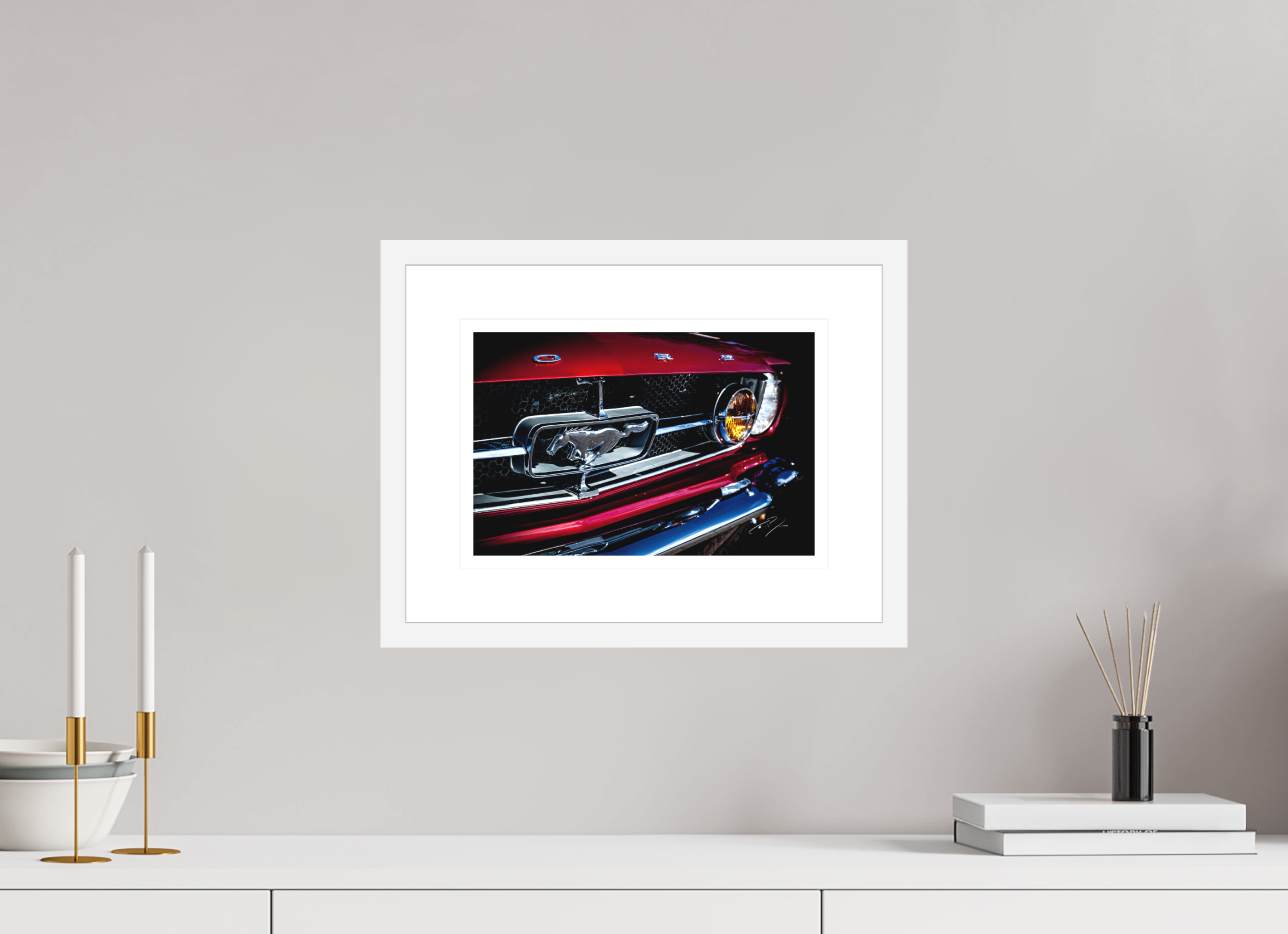 12 x 8″, FRAME - SOLID WOOD [FUJIFLEX] 1964.5 FORD MUSTANG