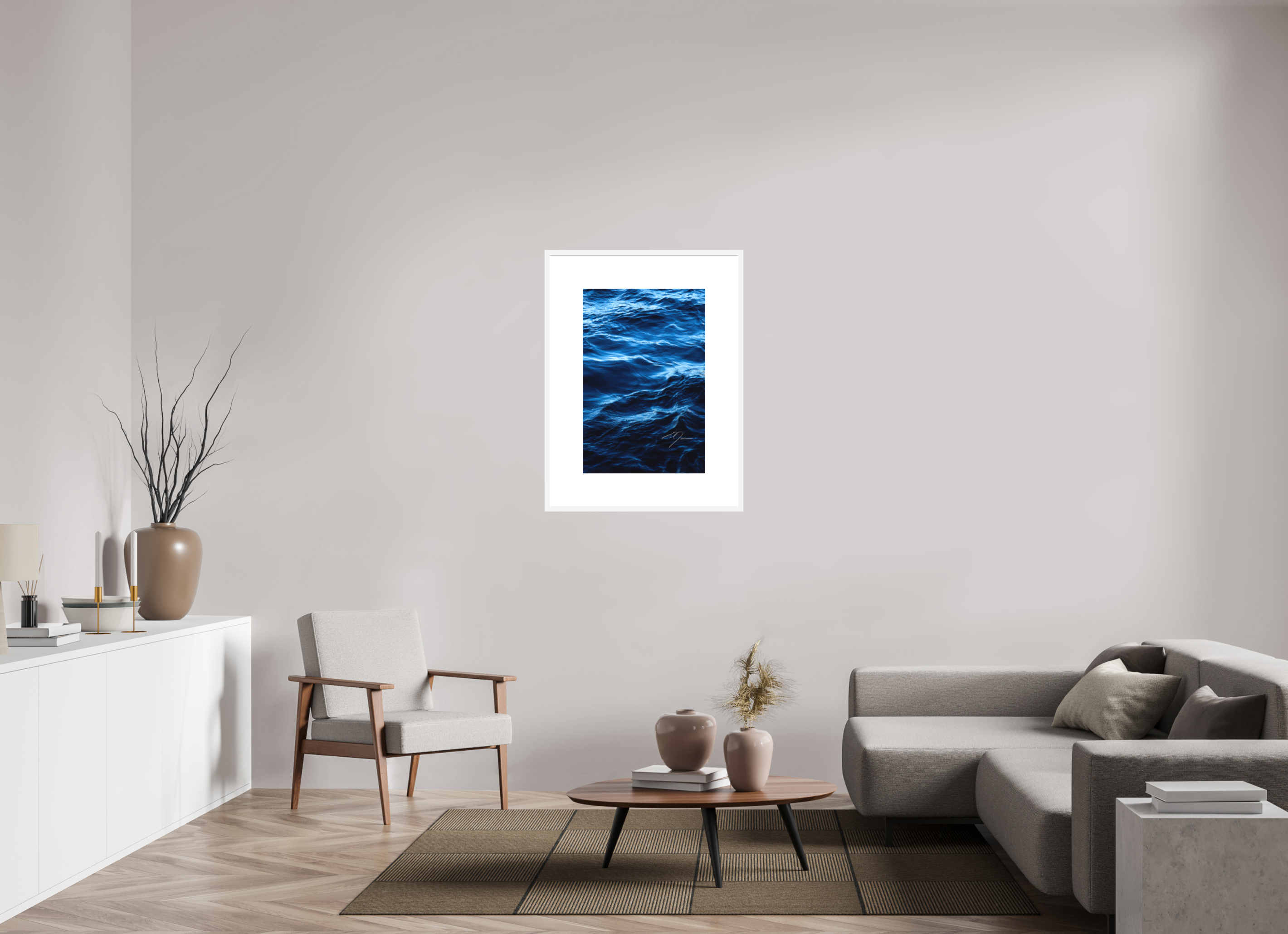 20 x 30″, FRAME SOLID WOOD [FUJI CRYSTAL DP II MATTE FLOAT GLASS] WATER, No.13