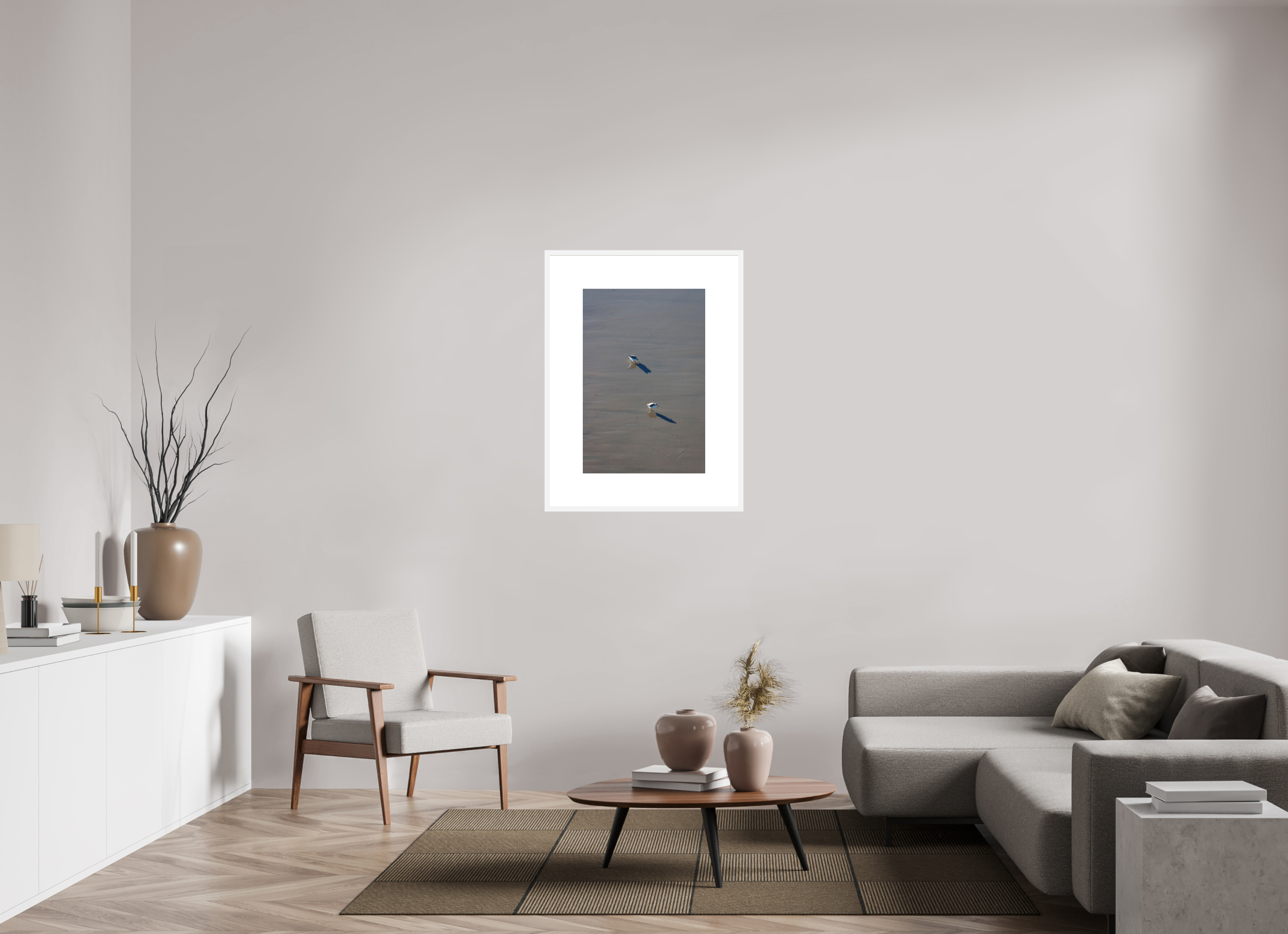 20 x 30″, FRAME SOLID WOOD [FUJI CRYSTAL DP II MATTE FLOAT GLASS] TWO BIRDS