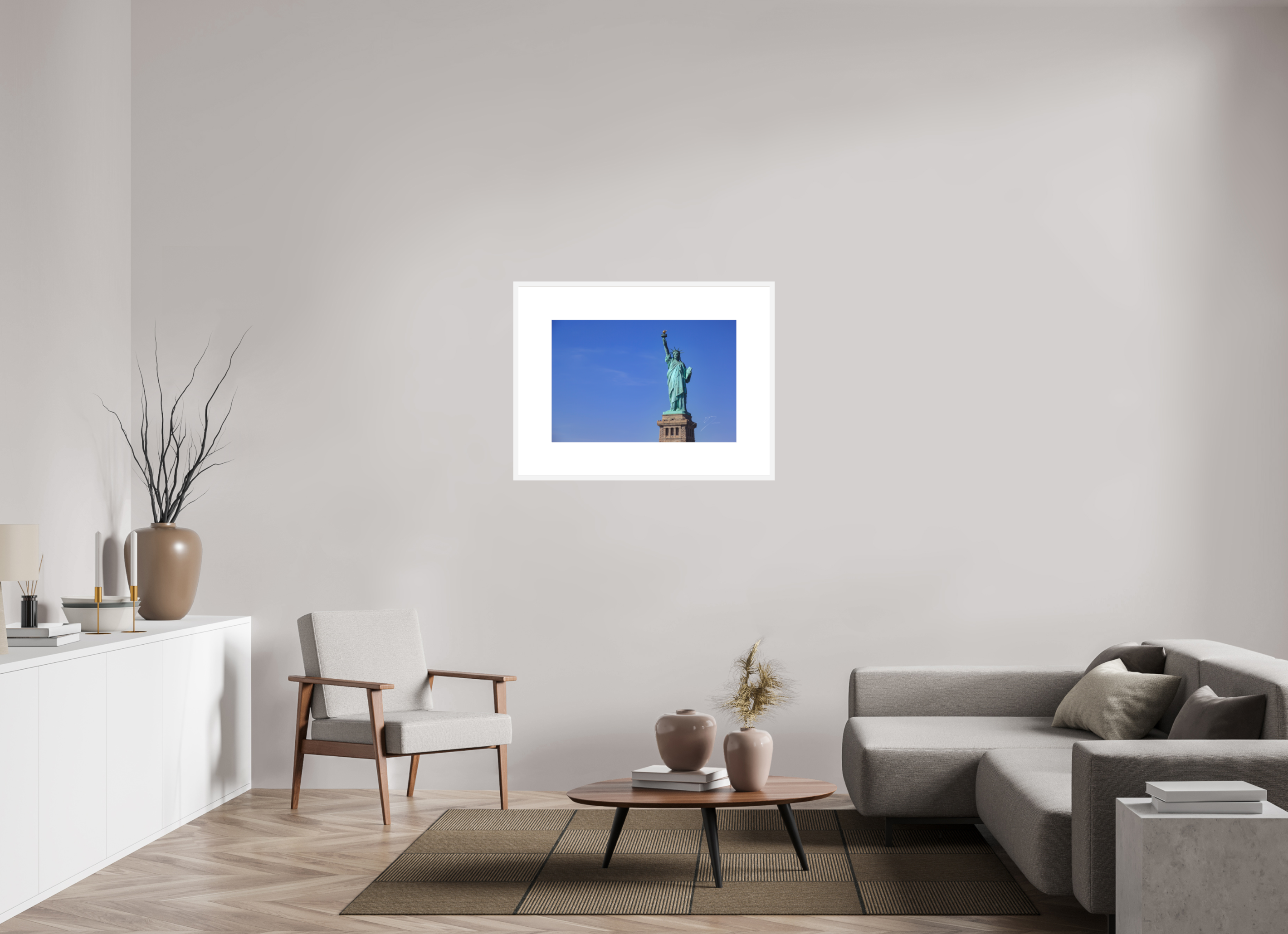 30 x 20″, FRAME SOLID WOOD [FUJI CRYSTAL DP II MATTE FLOAT GLASS] THE STATUE OF LIBERTY