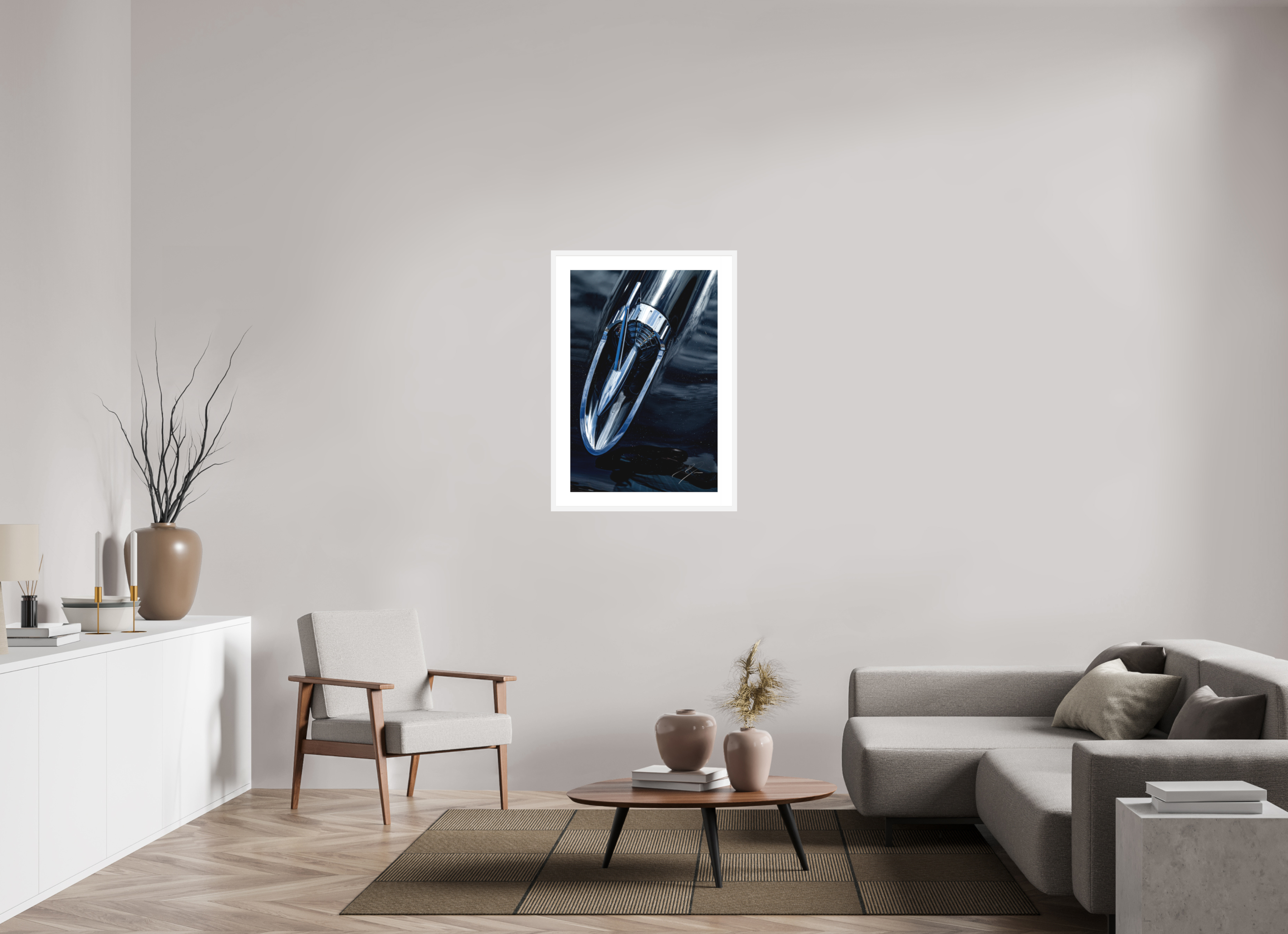 24 x 36″, FRAME - SOLID WOOD [FUJIFLEX] 1957 CHEVY BEL AIR, No.8