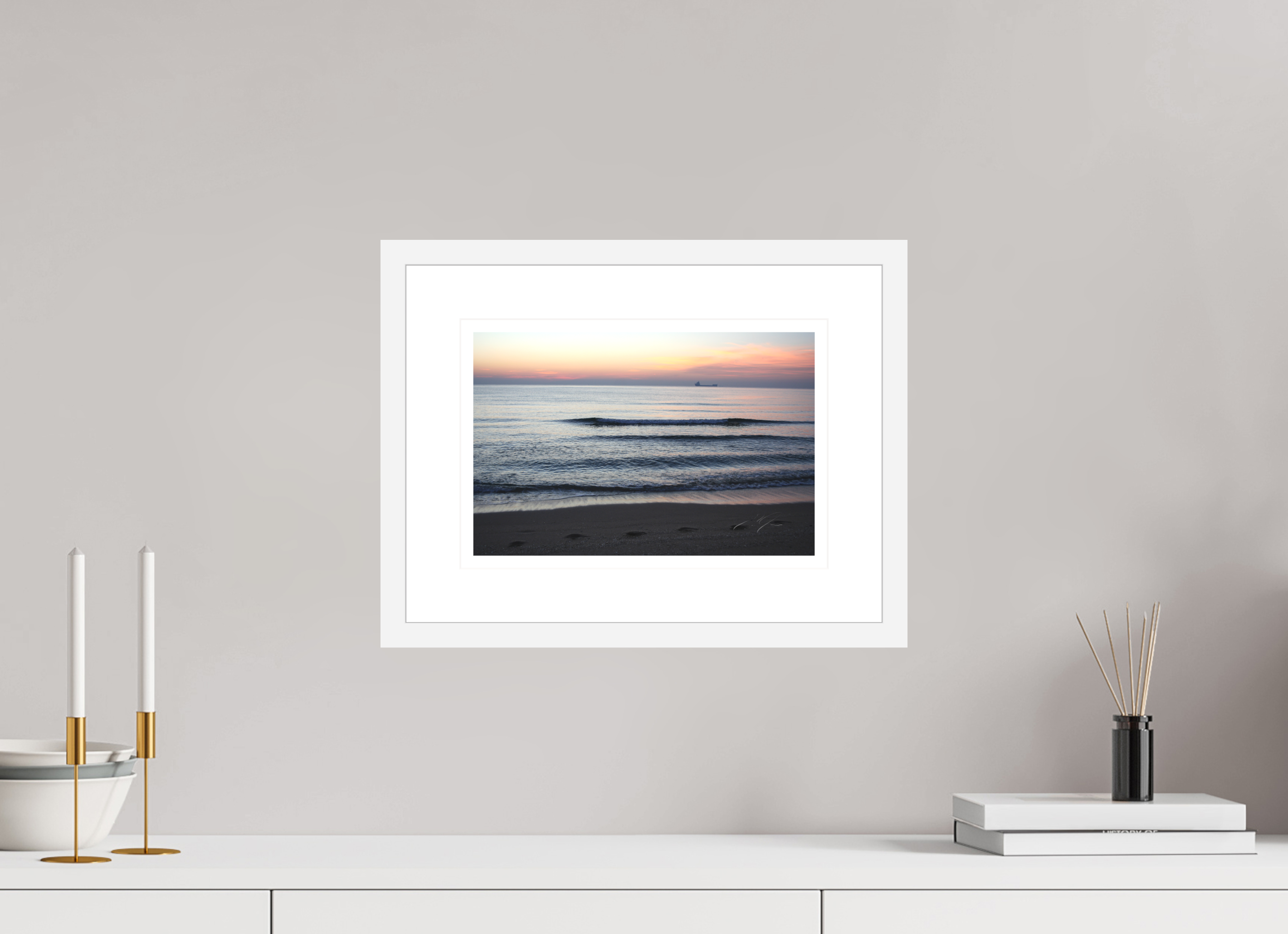 12 x 8″, FRAME - SOLID WOOD [FUJIFLEX] WALKING ON SHORE