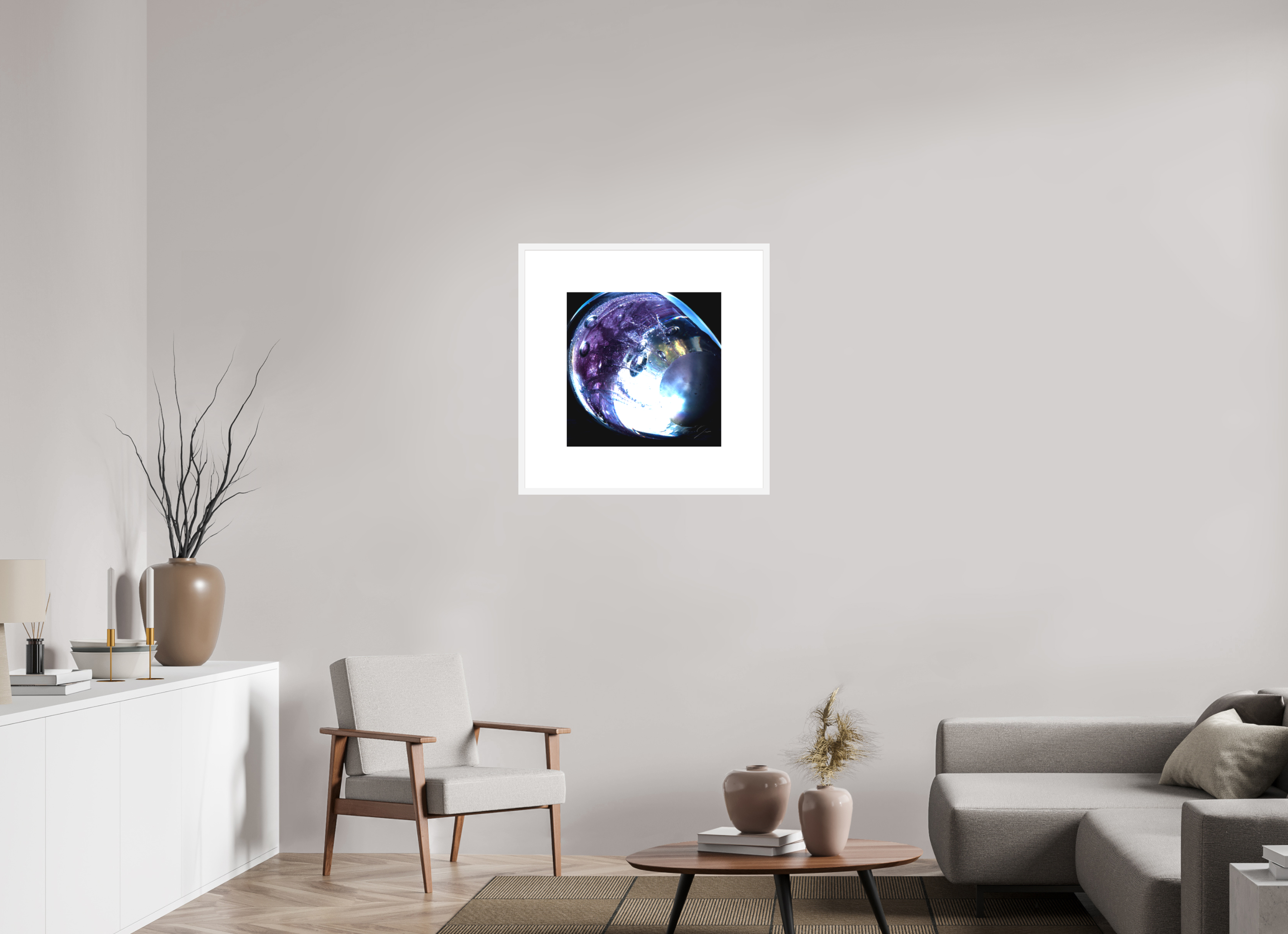 20 x 20″, FRAME SOLID WOOD [FUJI CRYSTAL DP II MATTE FLOAT GLASS] ENCOMPASS