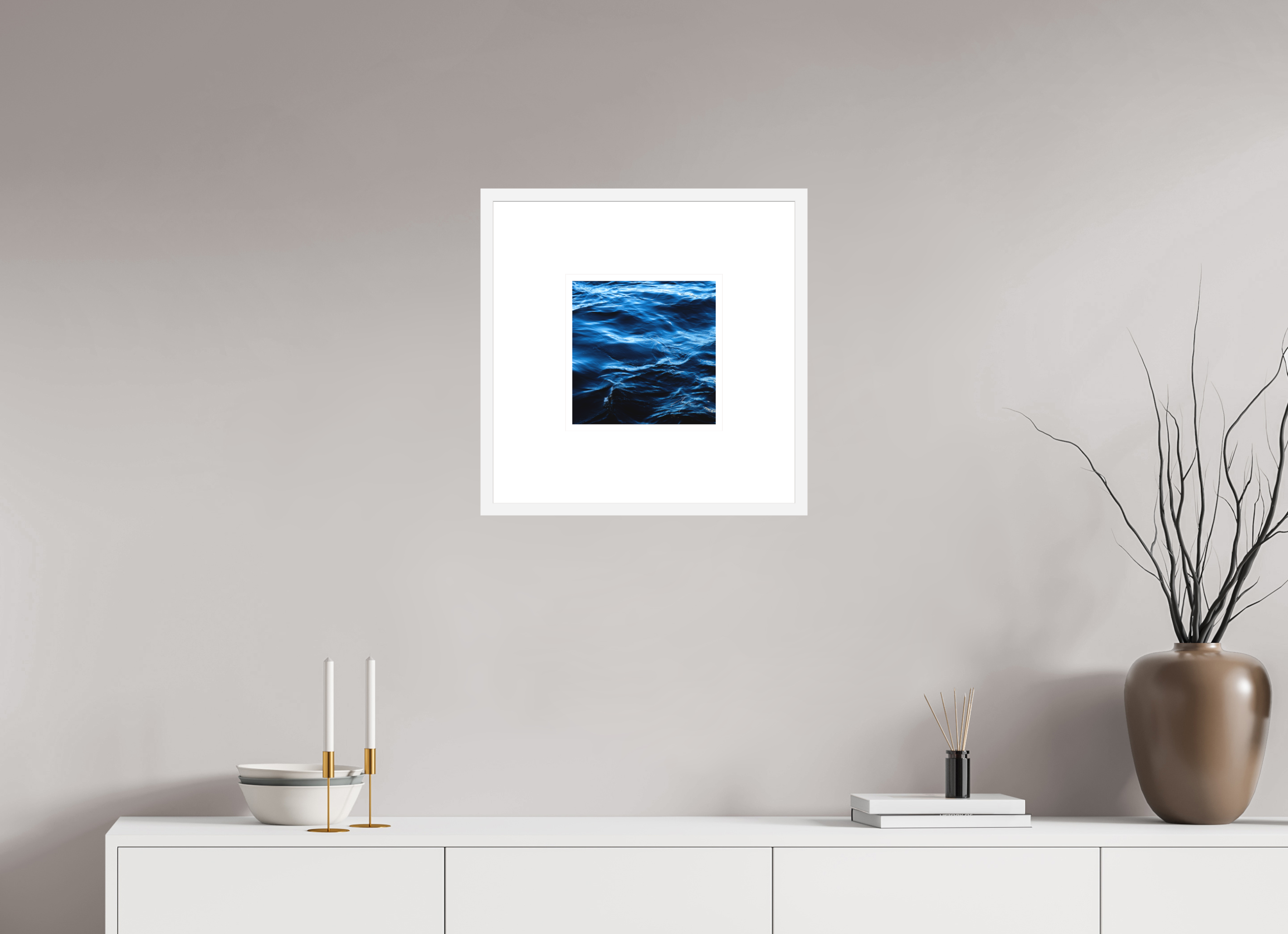 10 x 10″, FRAME SOLID WOOD [FUJI CRYSTAL DP II MATTE FLOAT GLASS] WATER, No.11