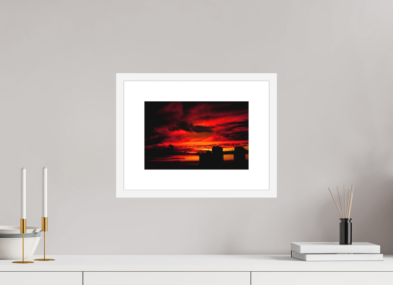 12 x 8″, FRAME - SOLID WOOD [FUJIFLEX] RED SKY