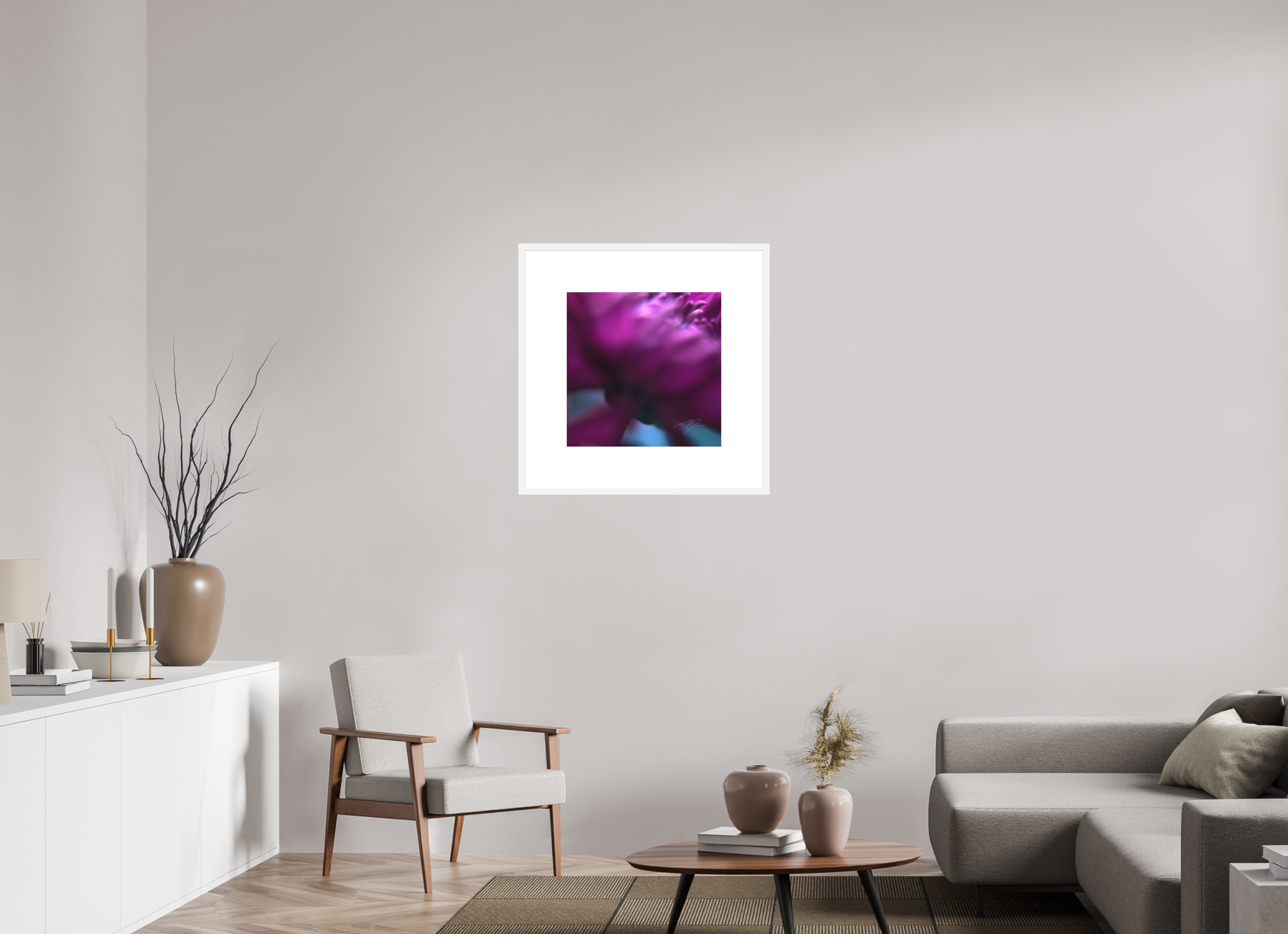 20 x 20″, FRAME SOLID WOOD [FUJI CRYSTAL DP II MATTE FLOAT GLASS] UNDERNEATH