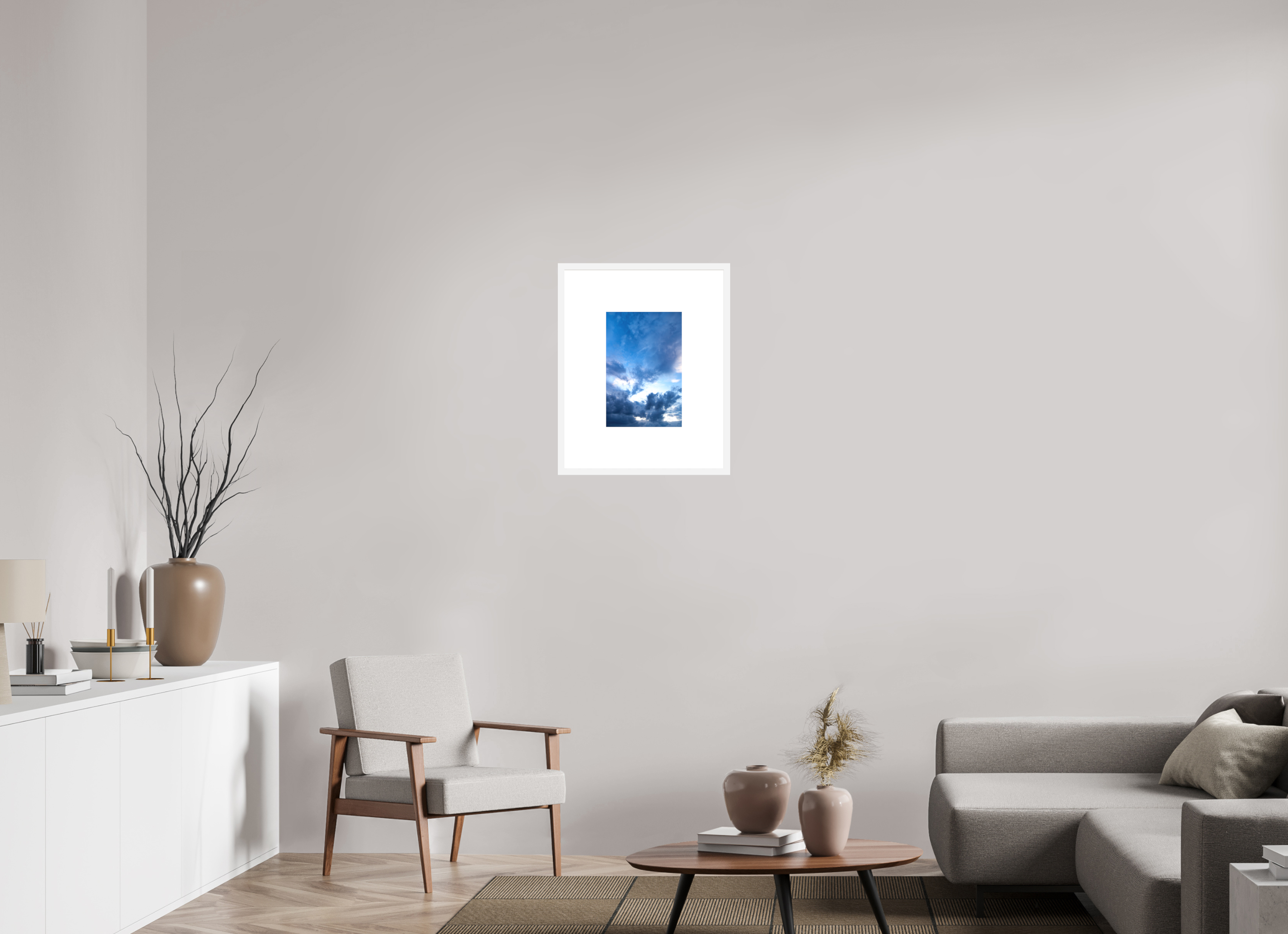 10 x 15″, FRAME SOLID WOOD [FUJI CRYSTAL DP II MATTE FLOAT GLASS] BLUES OF SKY
