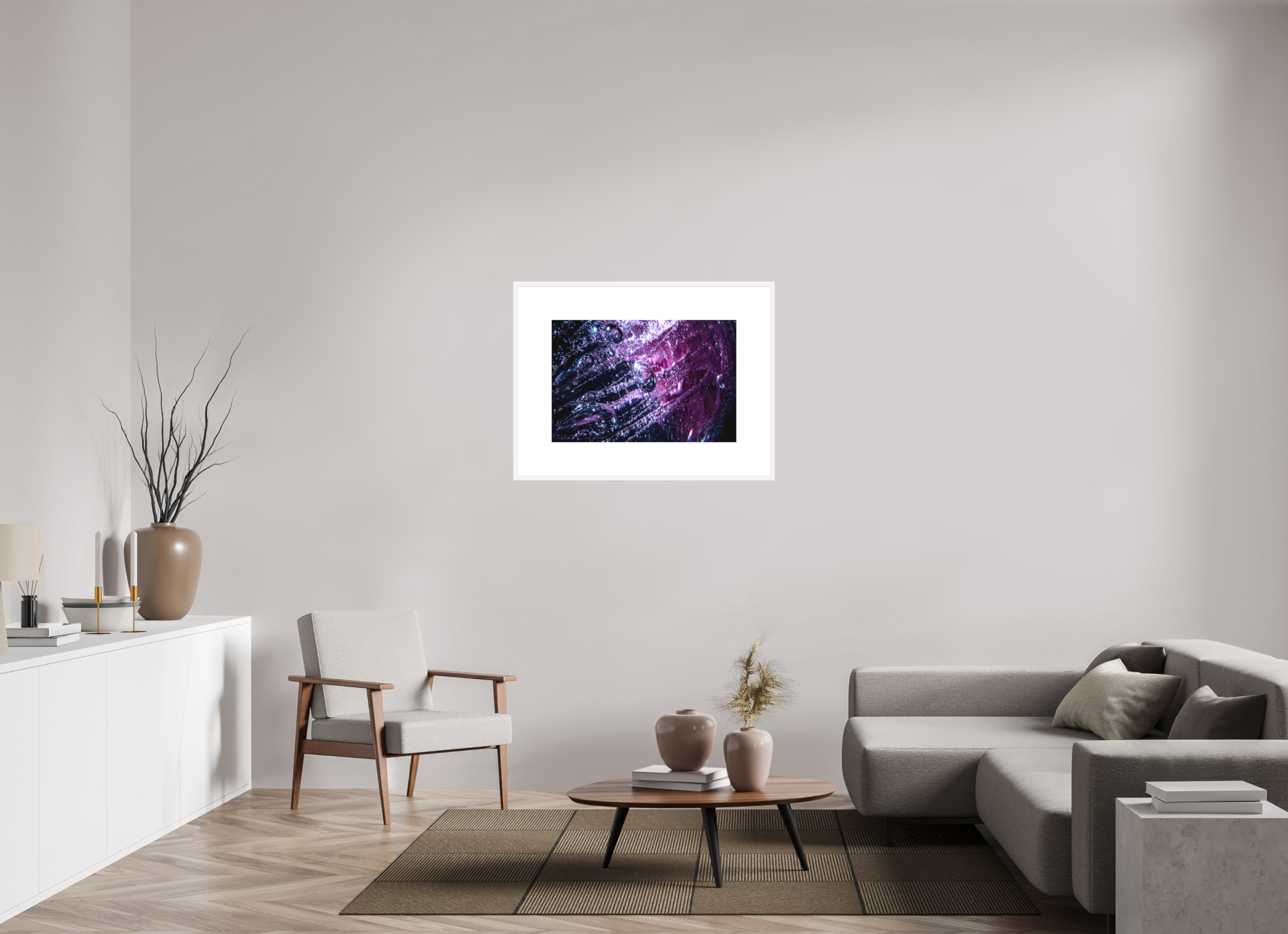 30 x 20″, FRAME SOLID WOOD [FUJIFLEX HIGH GLOSS MATTE FLOAT GLASS] FLEE