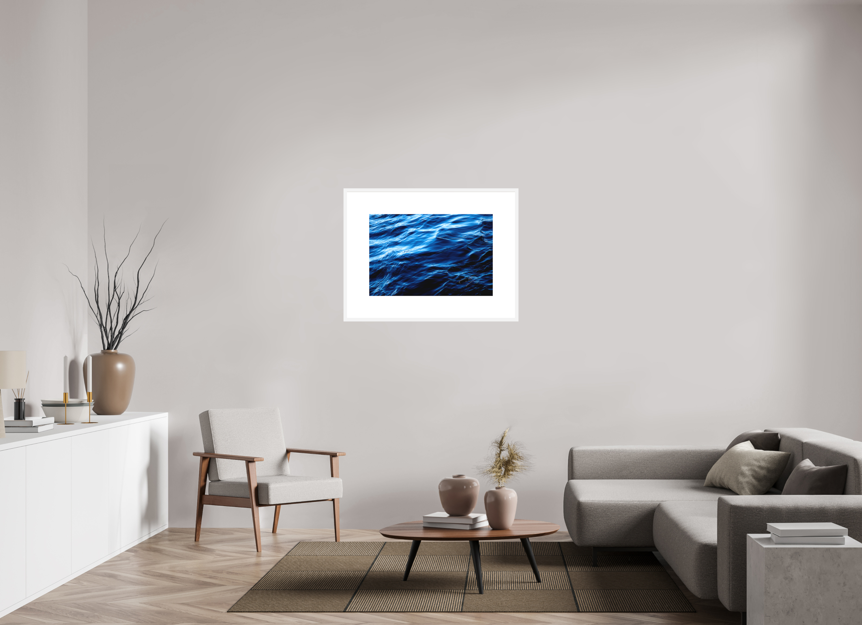 30 x 20″, FRAME SOLID WOOD [FUJI CRYSTAL DP II MATTE FLOAT GLASS] WATER, No.6