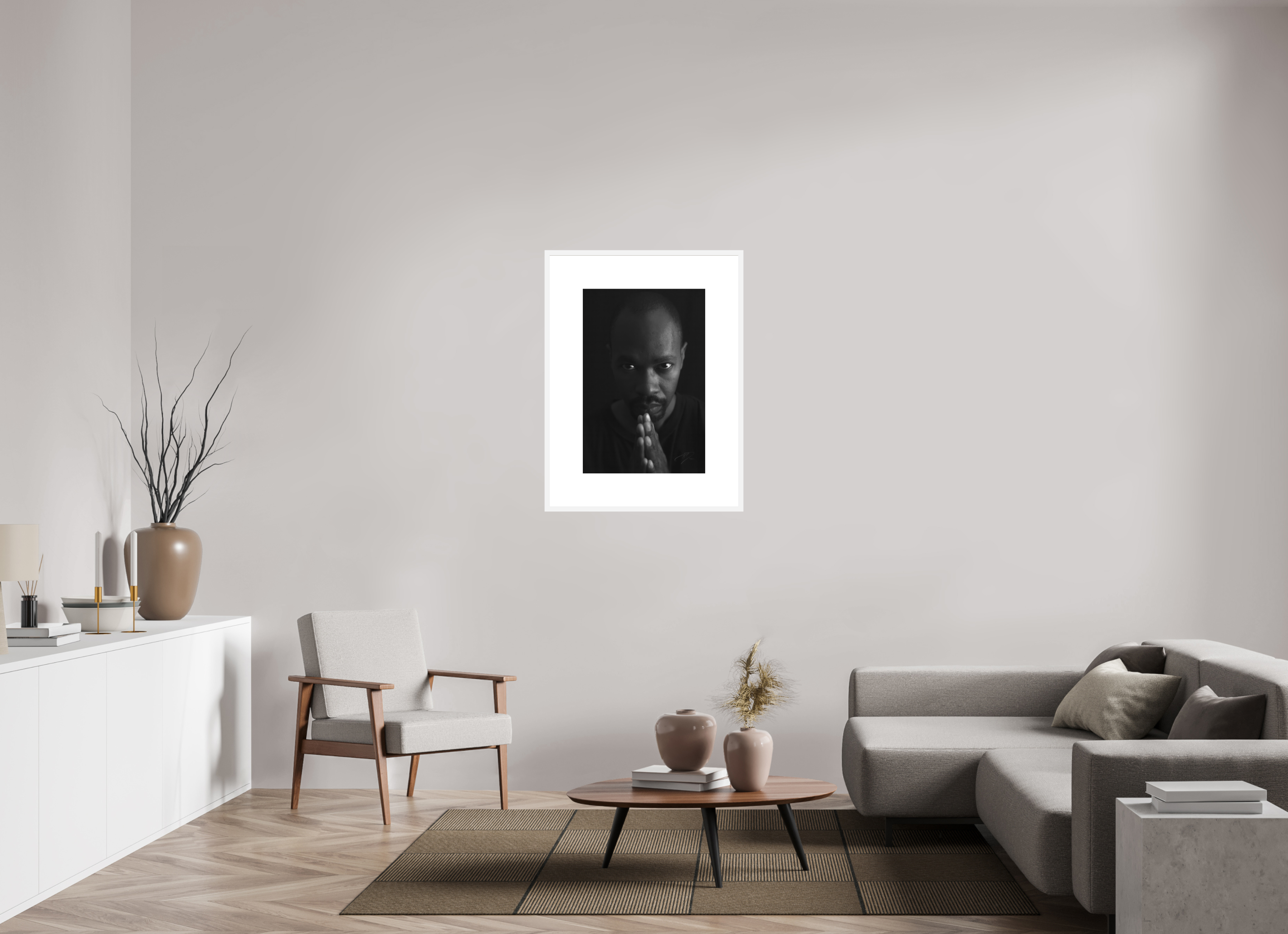 20 x 30″, FRAME SOLID WOOD [FUJI CRYSTAL DP II MATTE FLOAT GLASS] BATTLE