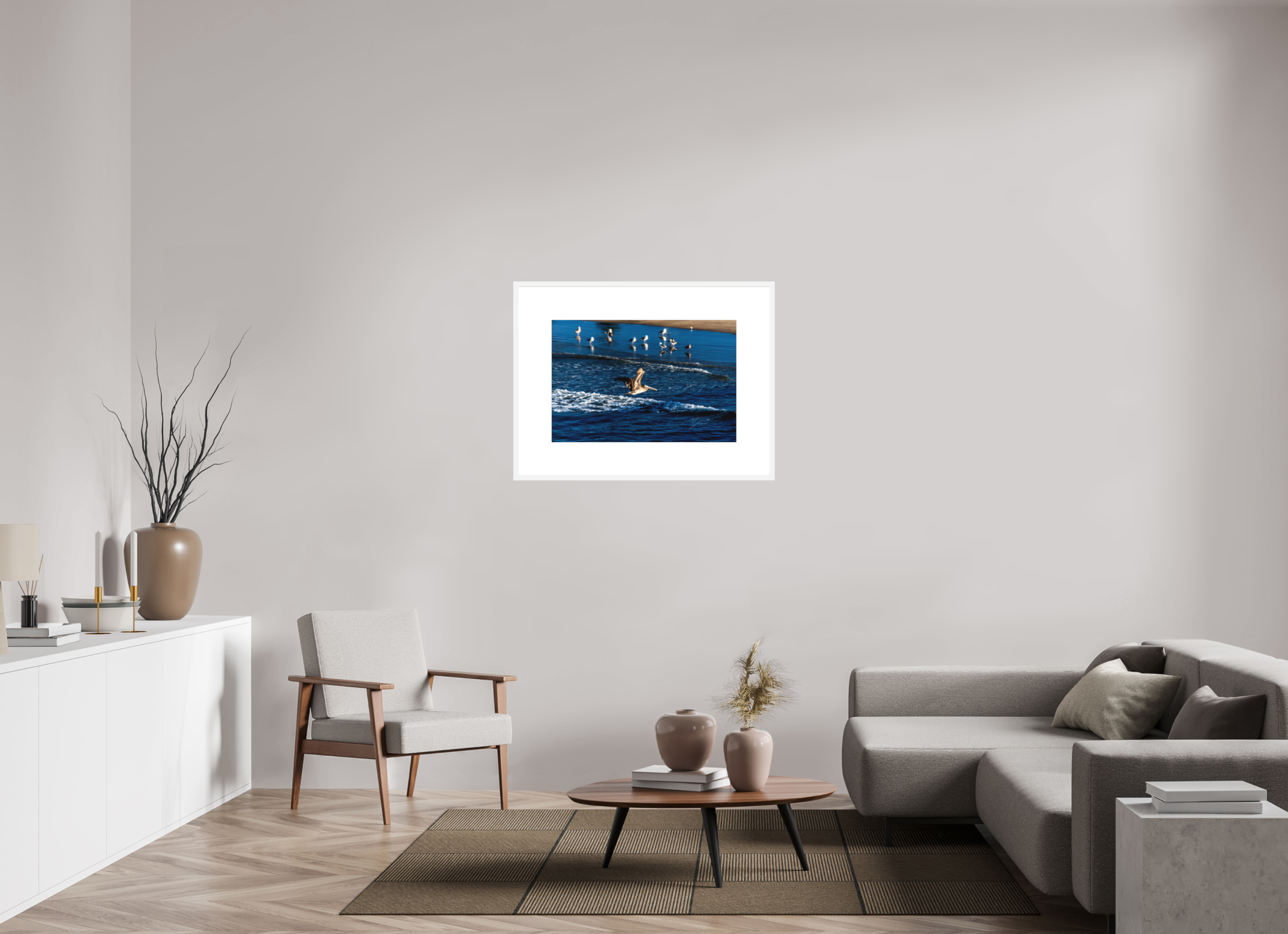 30 x 20″, FRAME SOLID WOOD [FUJIFLEX HIGH GLOSS MATTE FLOAT GLASS] SOLO FLIGHT