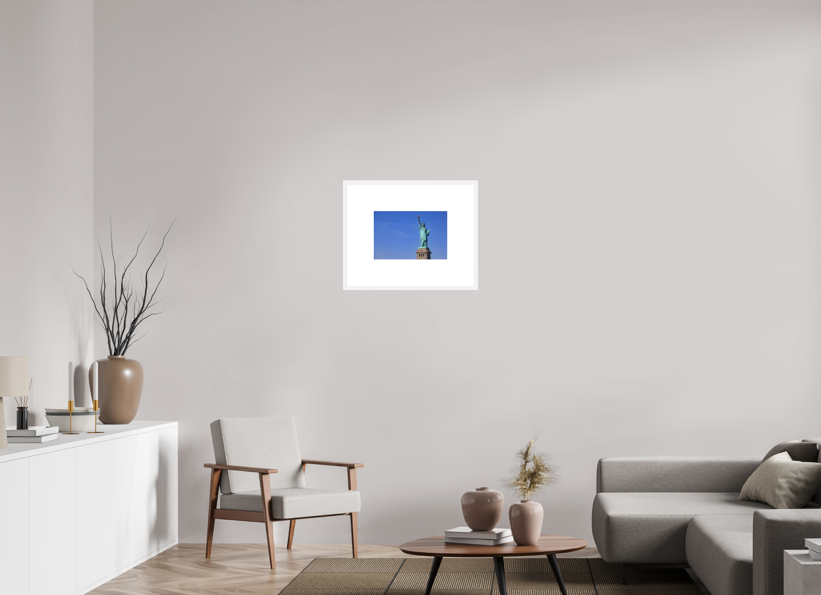 15 x 10″, FRAME SOLID WOOD [FUJIFLEX HIGH GLOSS MATTE FLOAT GLASS] THE STATUE OF LIBERTY