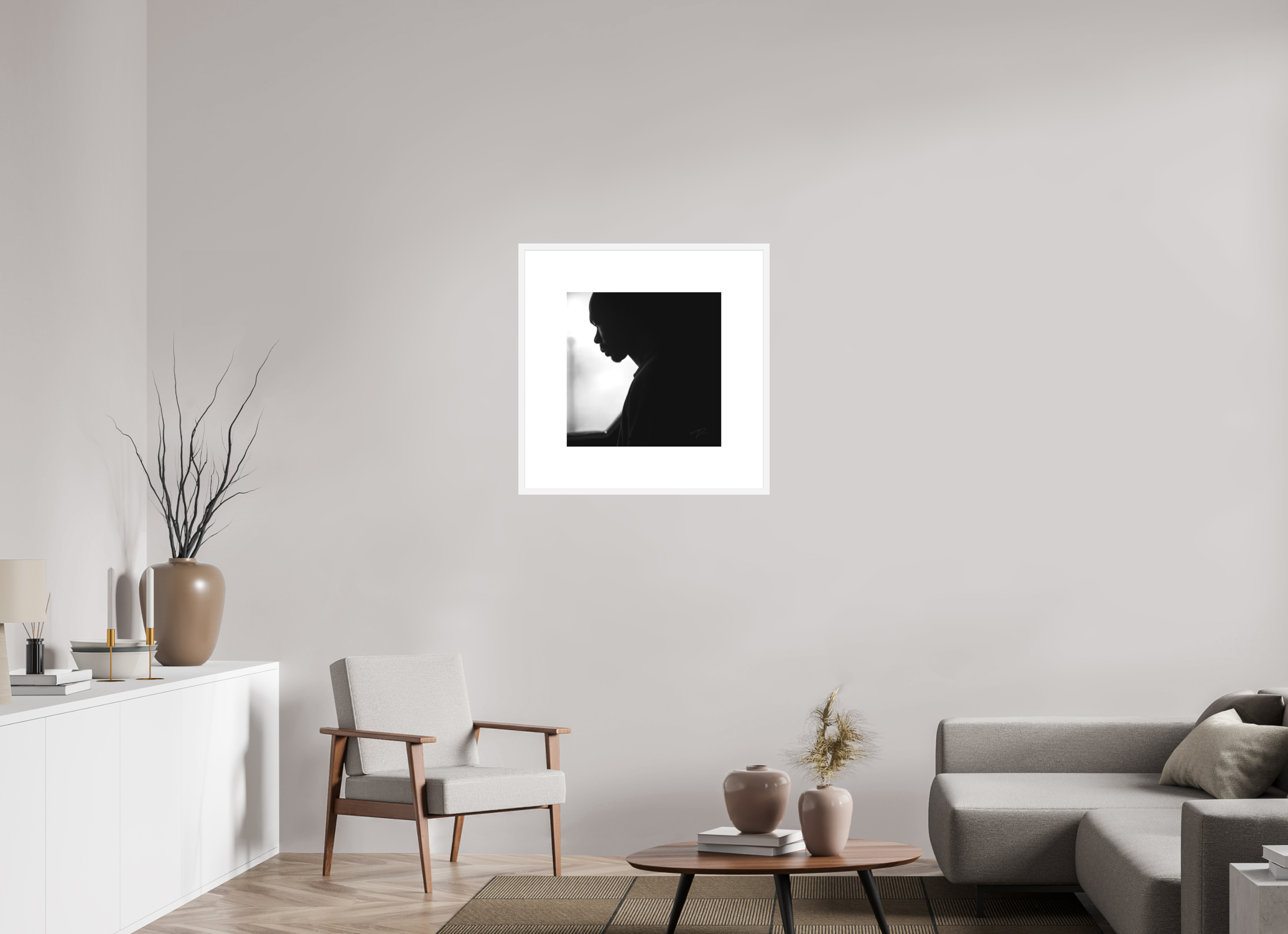 20 x 20″, FRAME SOLID WOOD [FUJIFLEX HIGH GLOSS MATTE FLOAT GLASS] SHADOWS