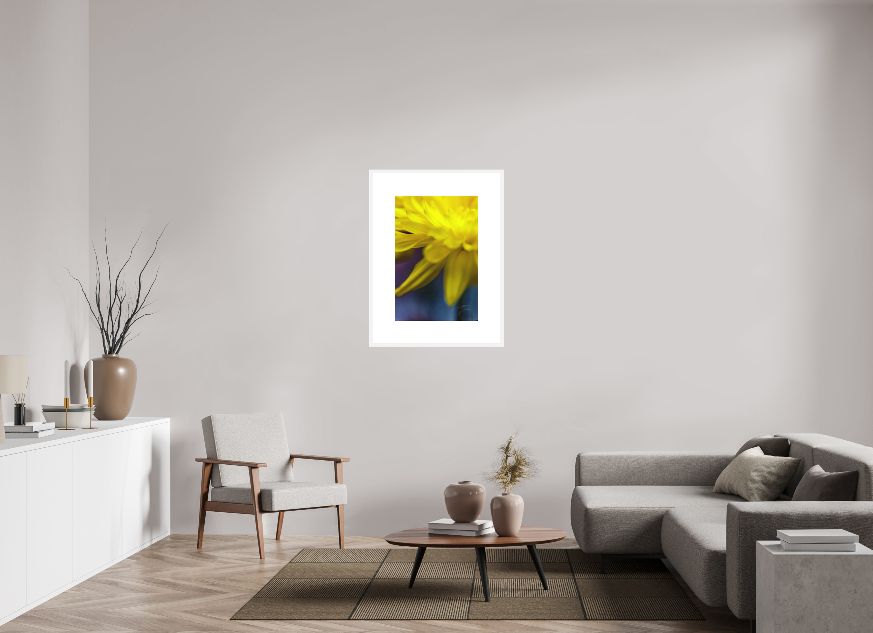 20 x 30″, FRAME SOLID WOOD [FUJI CRYSTAL DP II MATTE FLOAT GLASS] EDGE OF FALLING