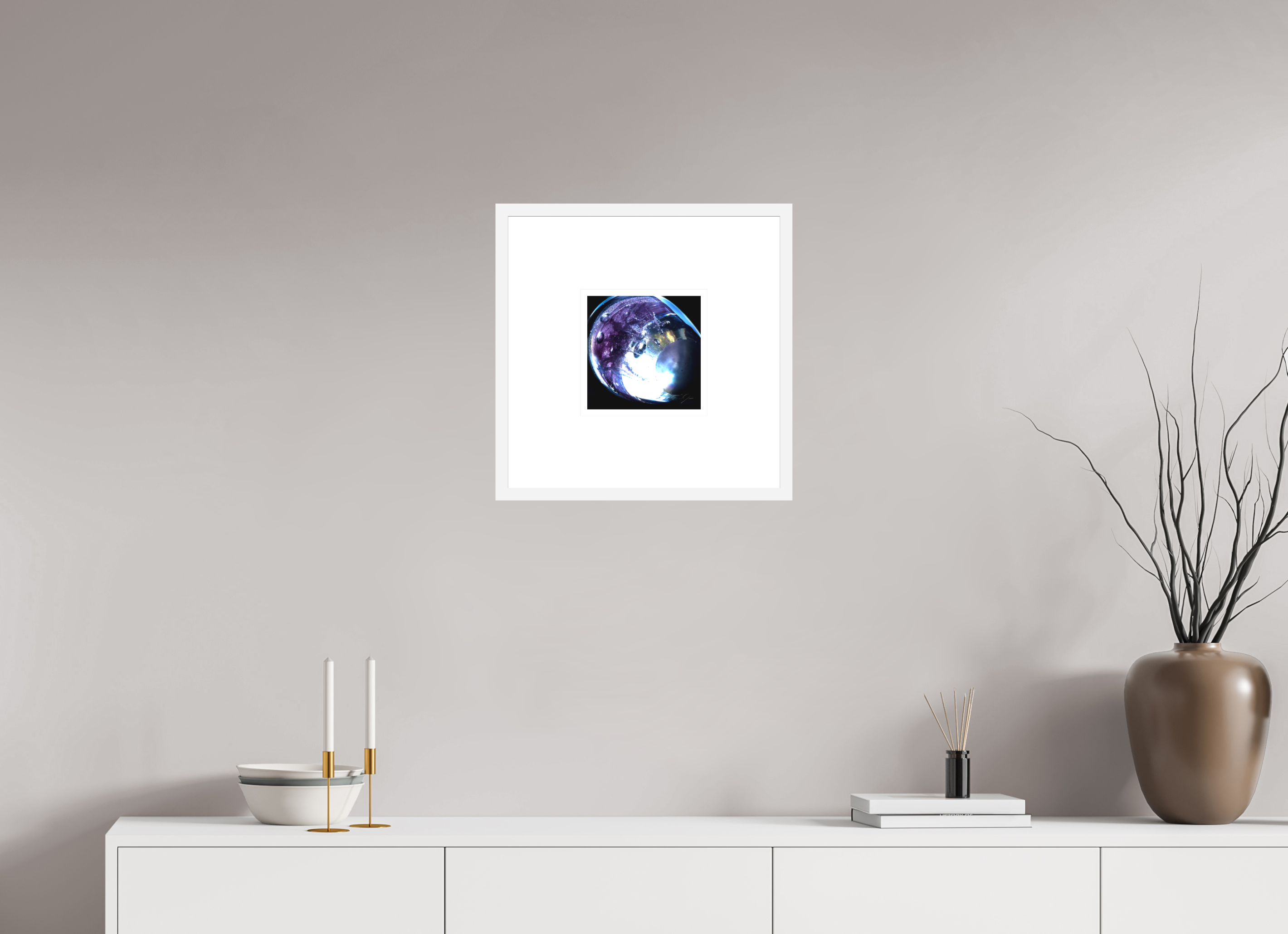 8 x 8″, FRAME SOLID WOOD [FUJIFLEX HIGH GLOSS MATTE FLOAT GLASS] ENCOMPASS